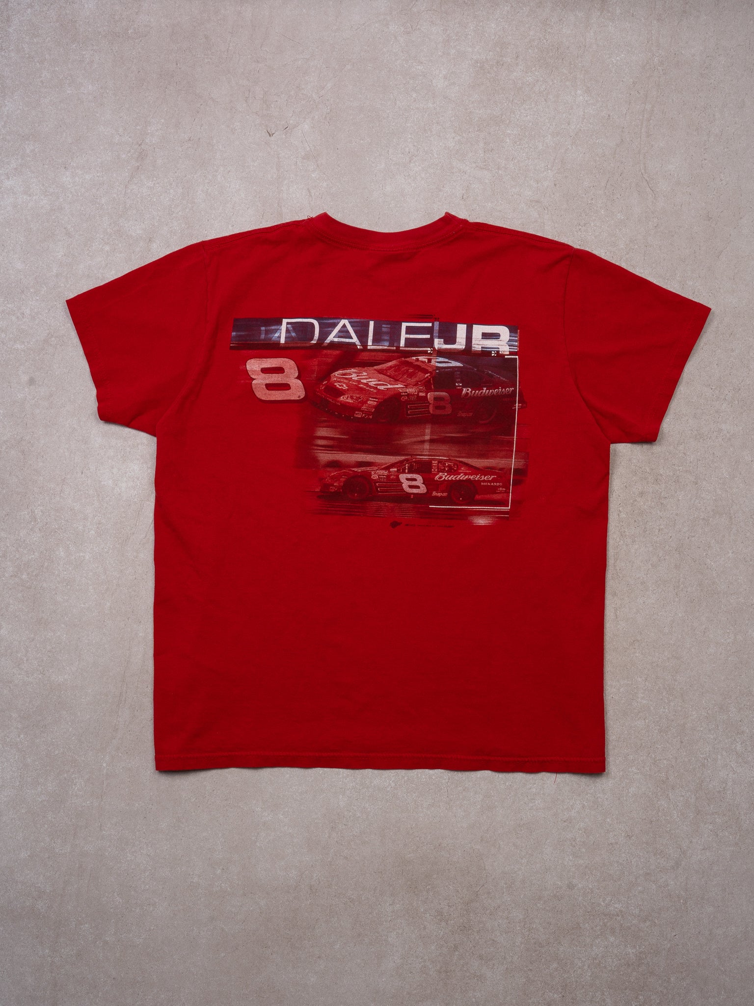 Vintage Red Dale Jr #8 Budweiser NASCAR Tee (M)