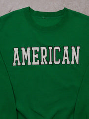 Vintage 90s Lime Green 'American' Crewneck (L)