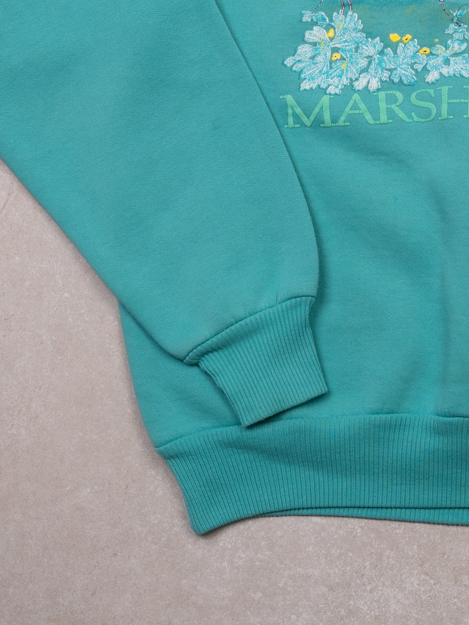Vintage 90s Aqua Canadian Marshlands Bird Crewneck (M)