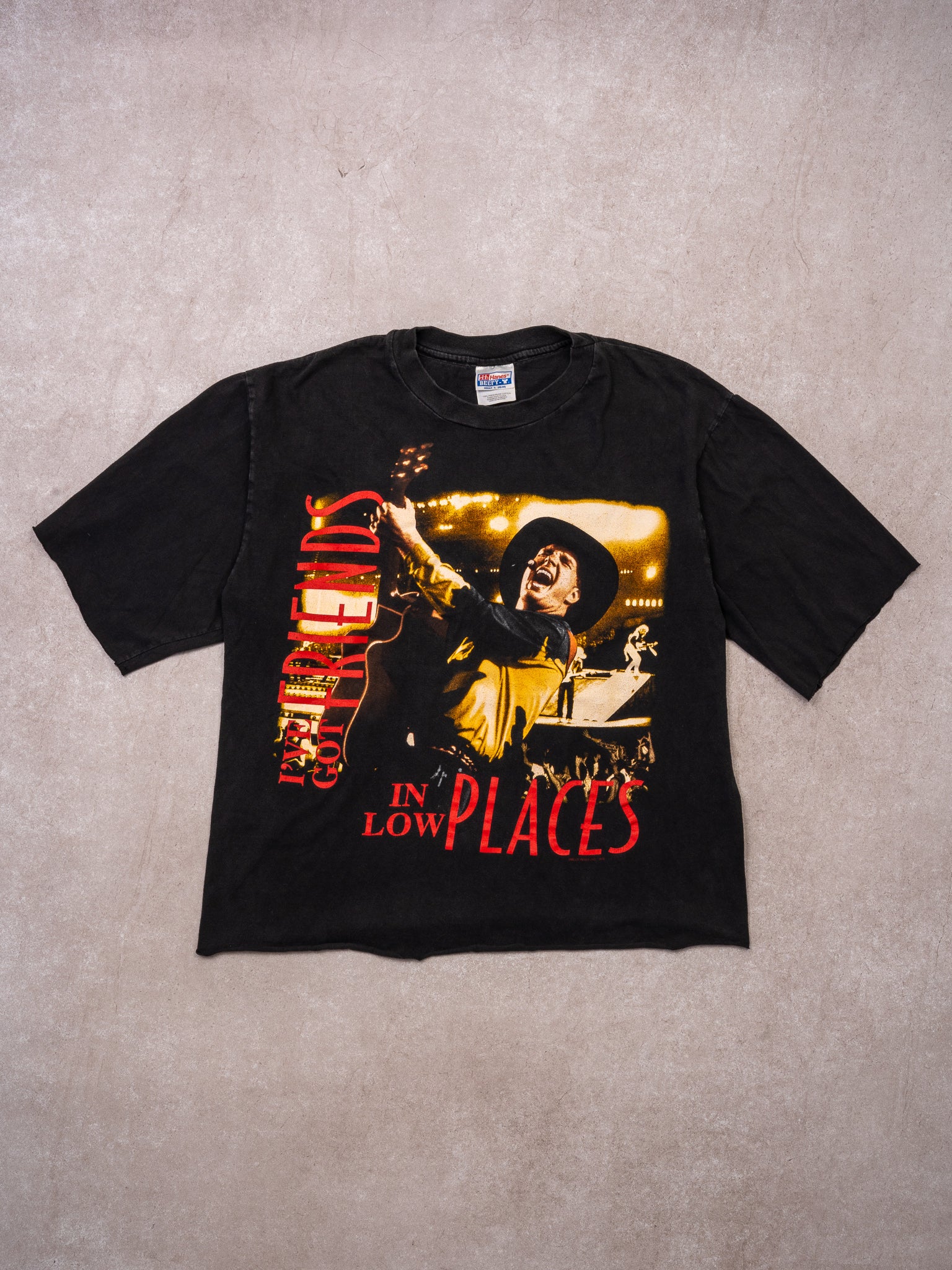 Vintage Black Garth Brooks 'Friends in low places' Boxy Tee (M)
