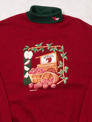 Vintage 90s Red + Green Apple Farm Crewneck