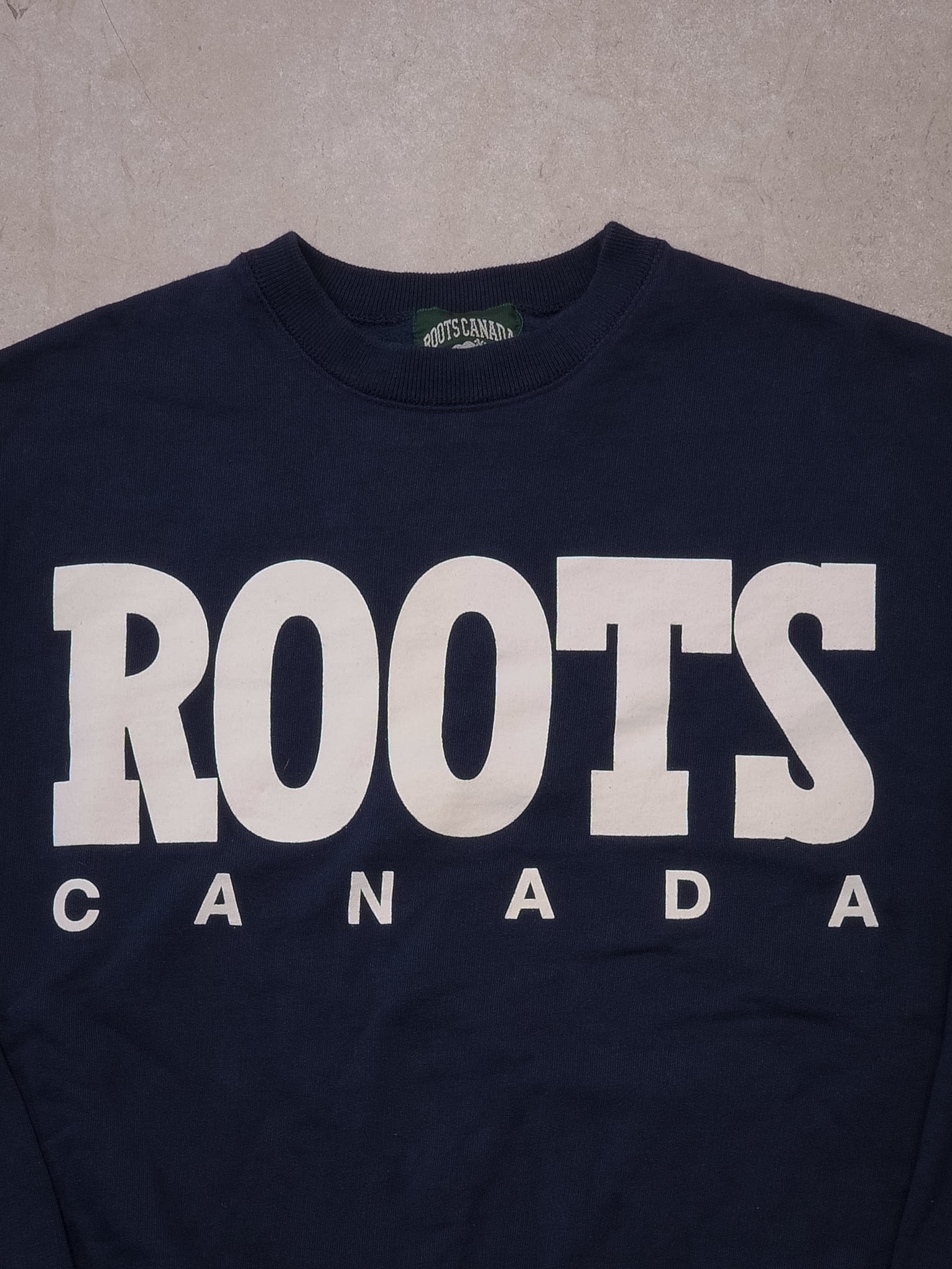 Vintage 90s Navy Blue Roots Crewneck (L)