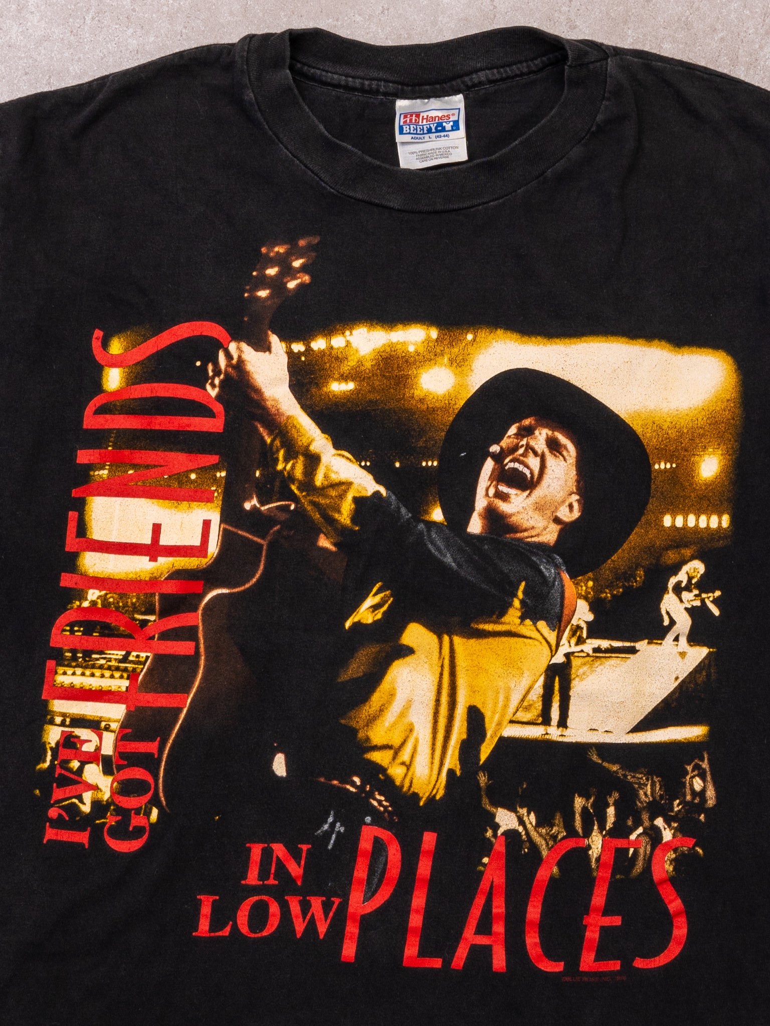 Vintage Black Garth Brooks 'Friends in low places' Boxy Tee (M)