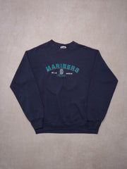 Vintage 90s Navy Blue Seattle Mariners MLB Crewneck (M)