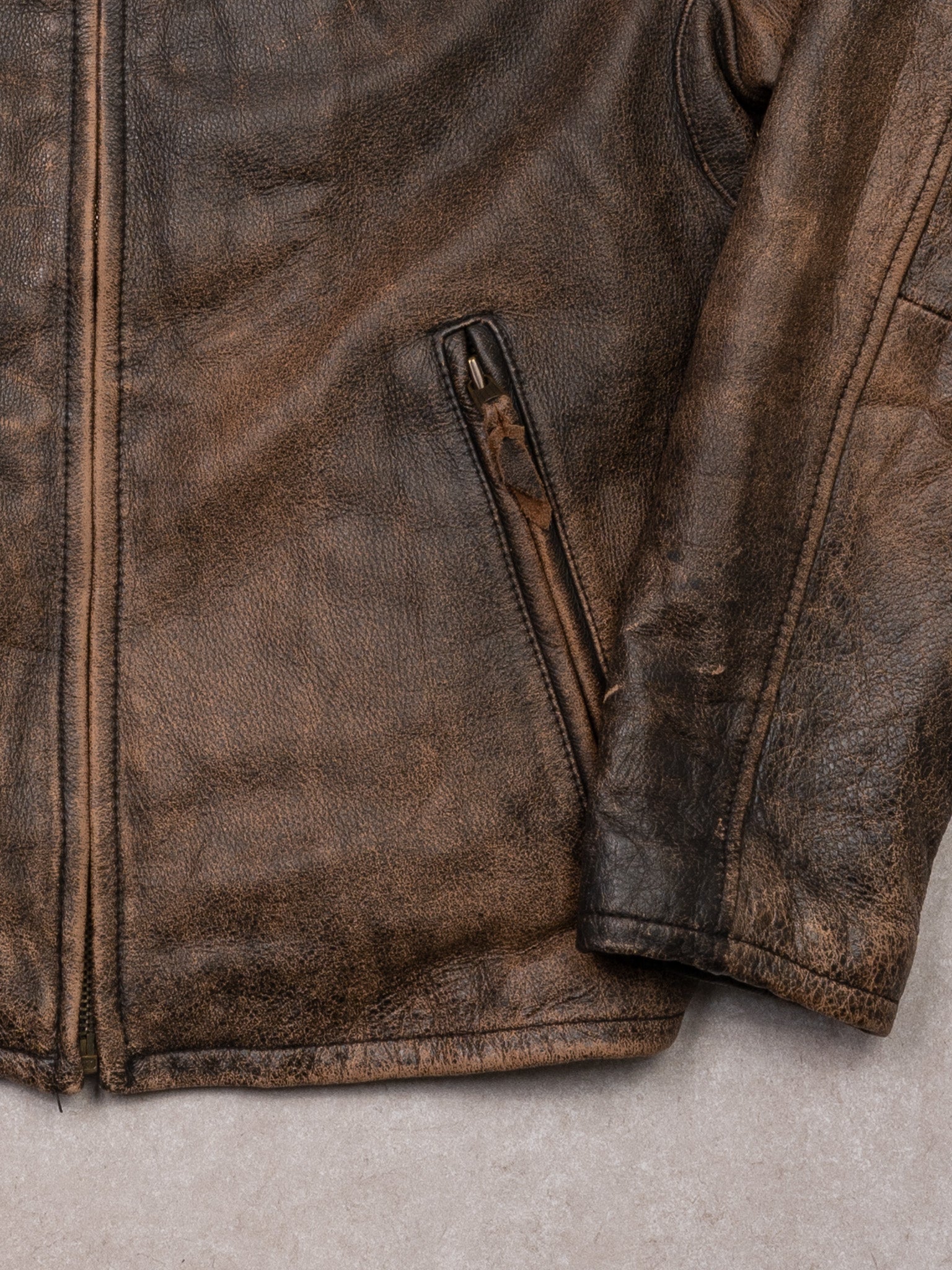 Vintage Faded Brown Levi Leather Jacket (M)