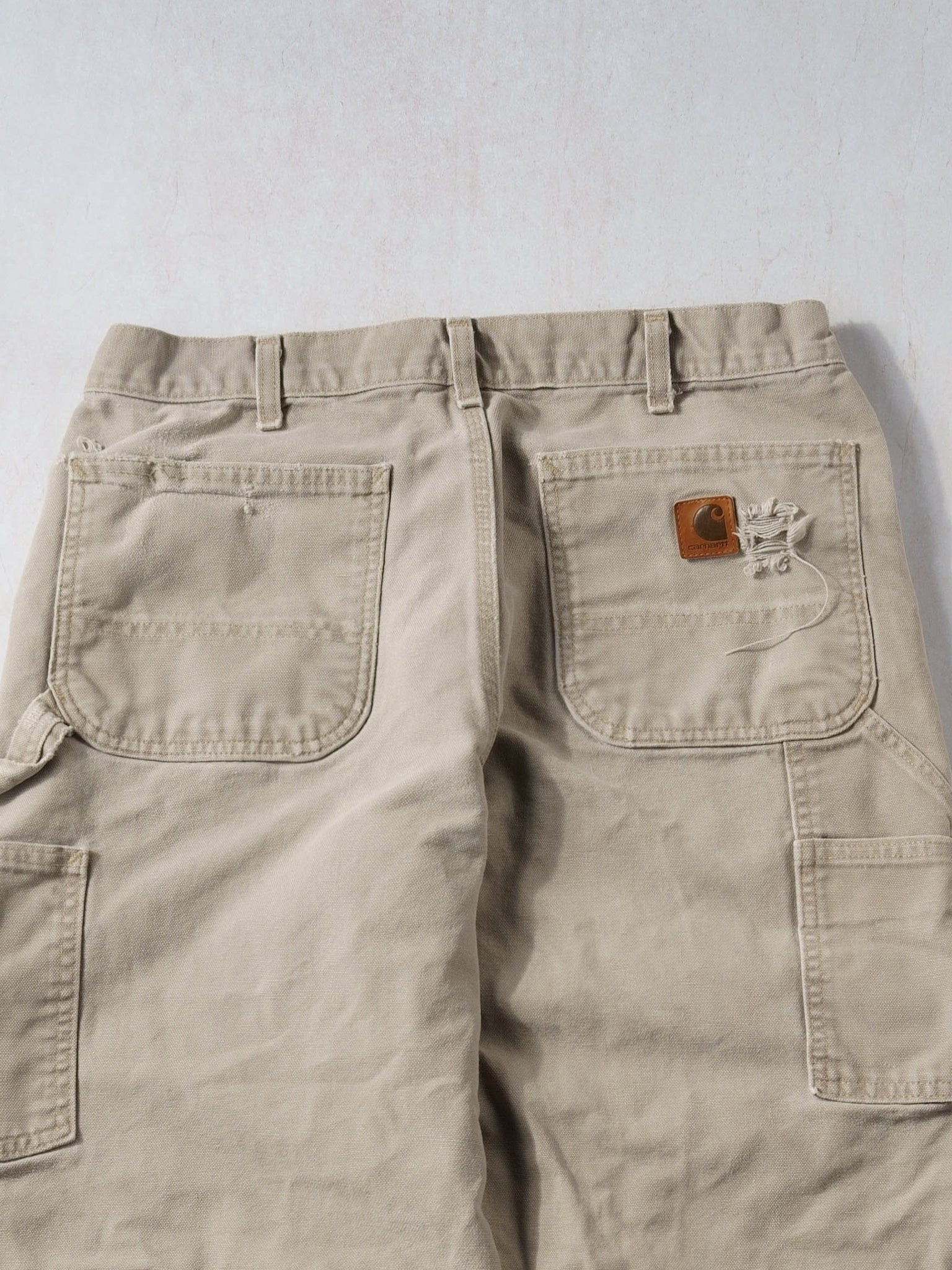 Vintage 90s Beige Carhartt Dungeree Fit Carpenter Pants (32x28)