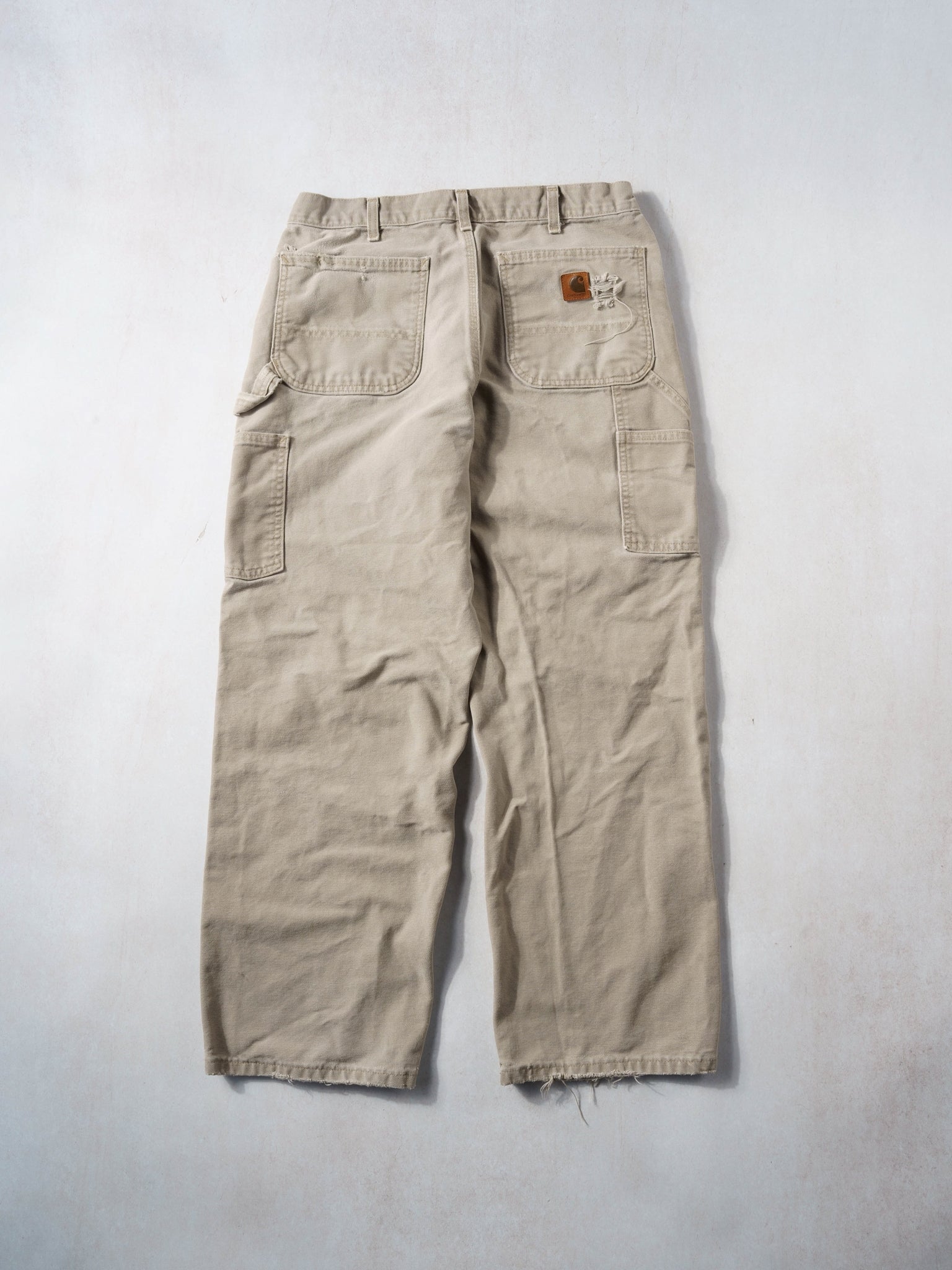 Vintage 90s Beige Carhartt Dungeree Fit Carpenter Pants (32x28)