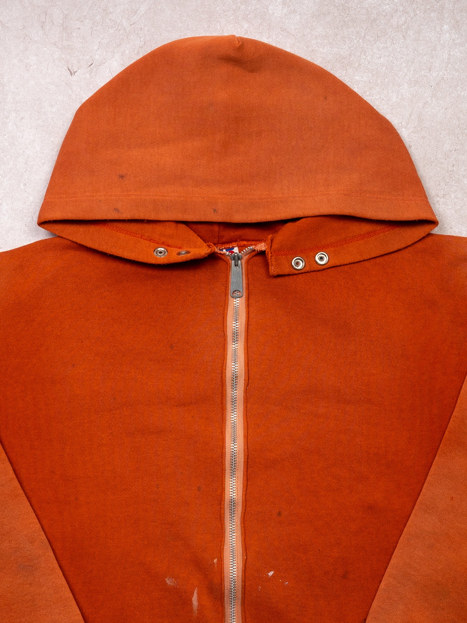 Vintage 90s Rugged Orange Asplundh Russell Athletics Zip Up Hoodie
