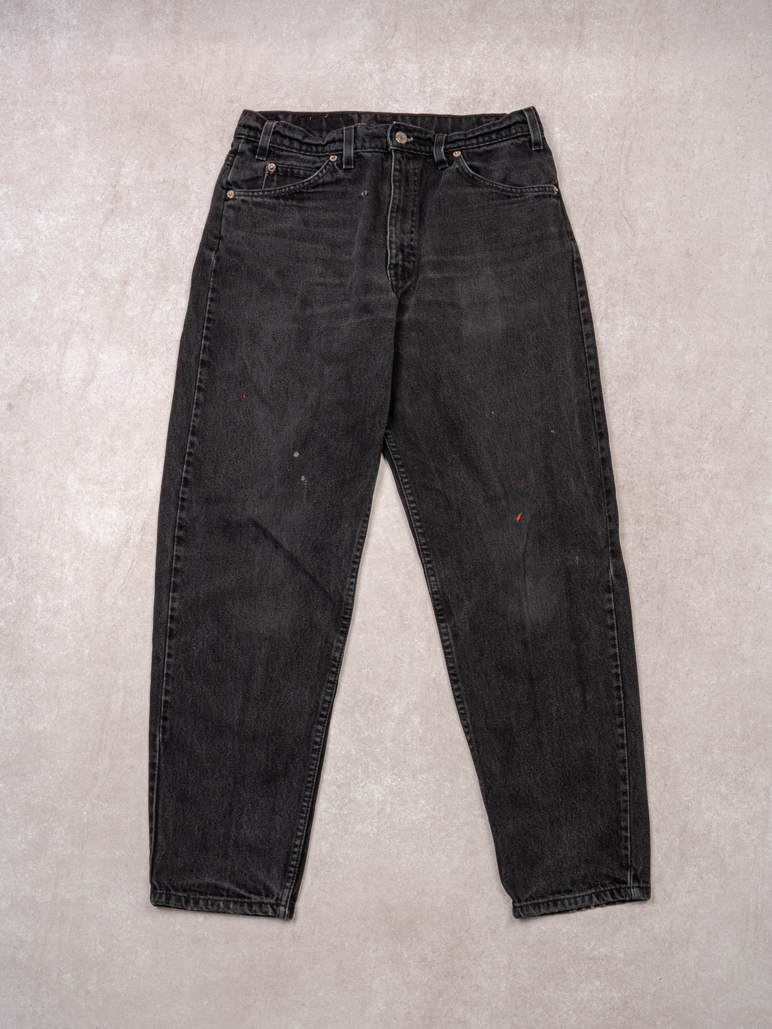 Vintage 1970s Black Levi 550 Orange Tab Jeans (31 x 30)