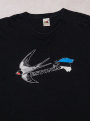 Vintage 90s Black Estonia Bird Tee (XL)