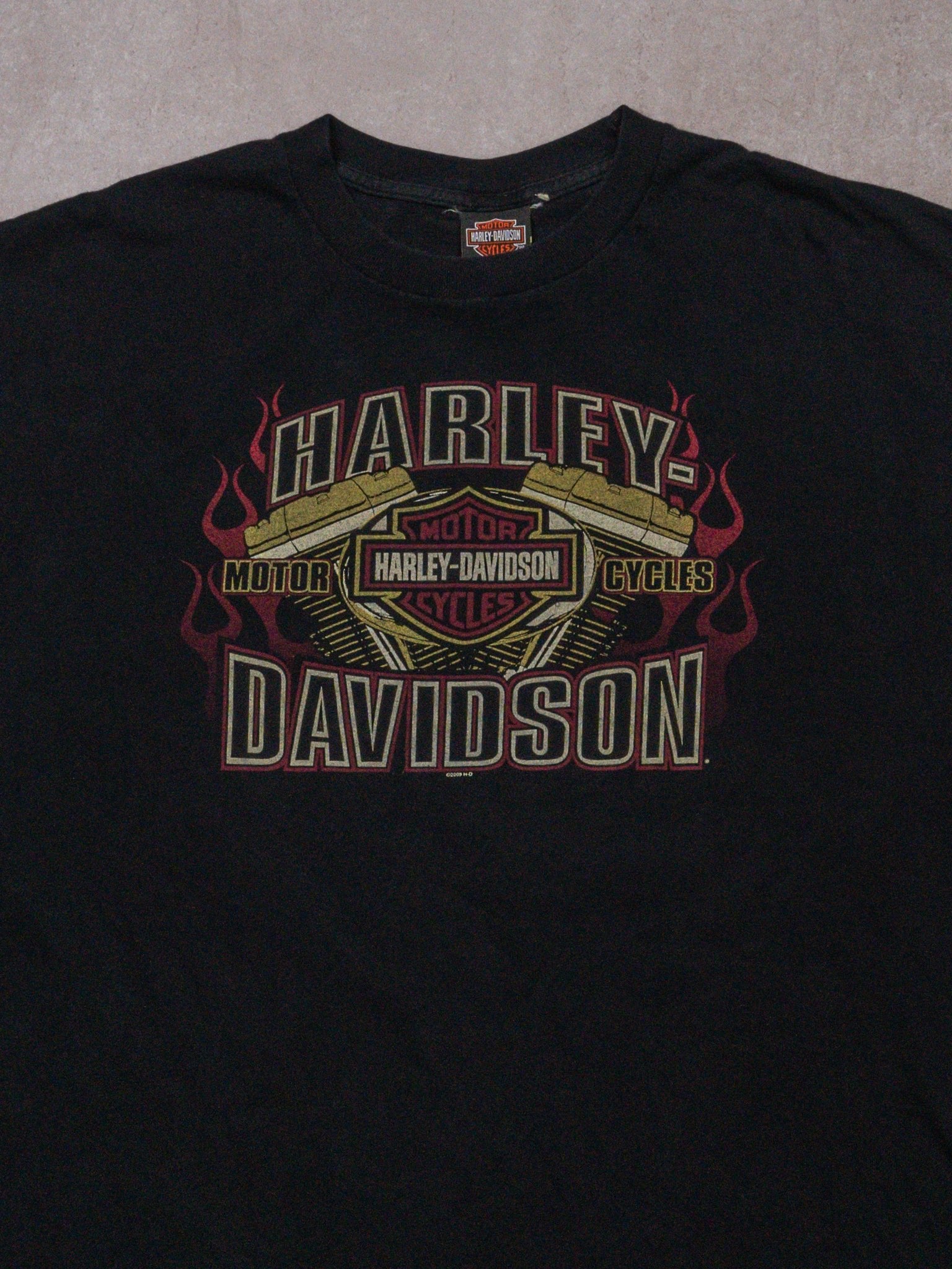 Vintage Black Harley Davidson Hot Metal Pittsburgh Tee (XL)