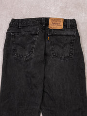 Vintage 1970s Black Levi 550 Orange Tab Jeans (31 x 30)