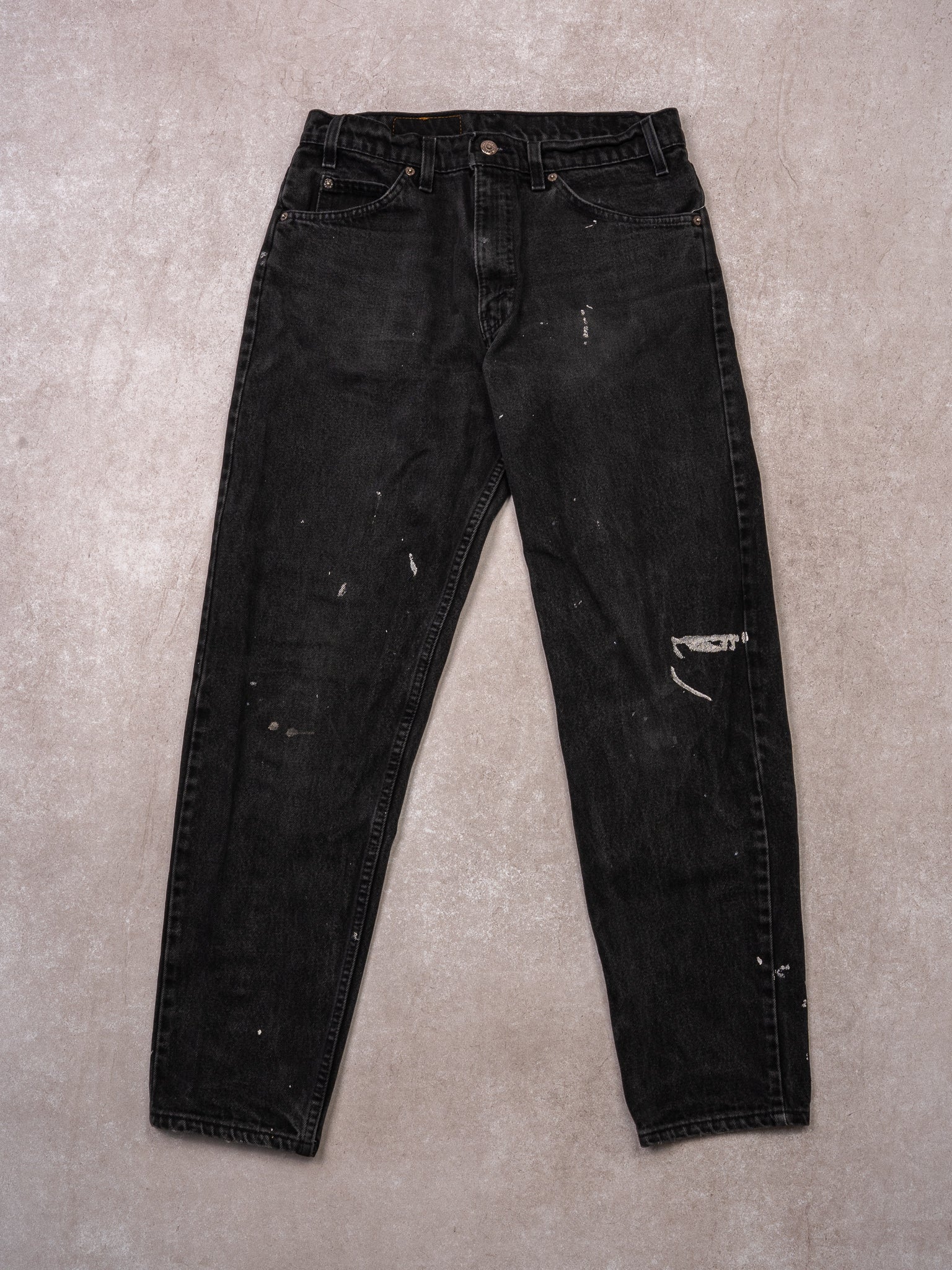 Vintage 1970s Black Levi 550 Orange Tab Jeans (30 x 30)