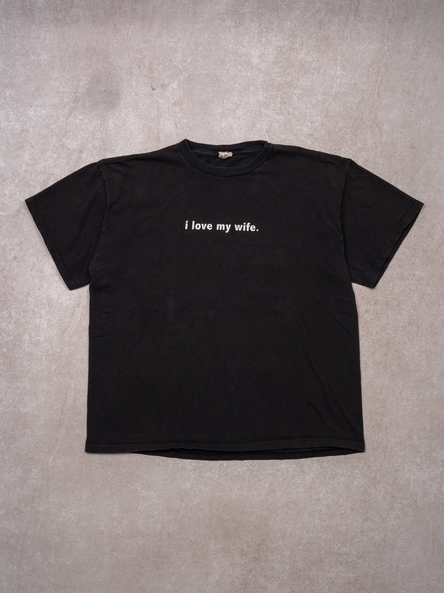 Vintage 90s Black I Love My Wife Tee (M)