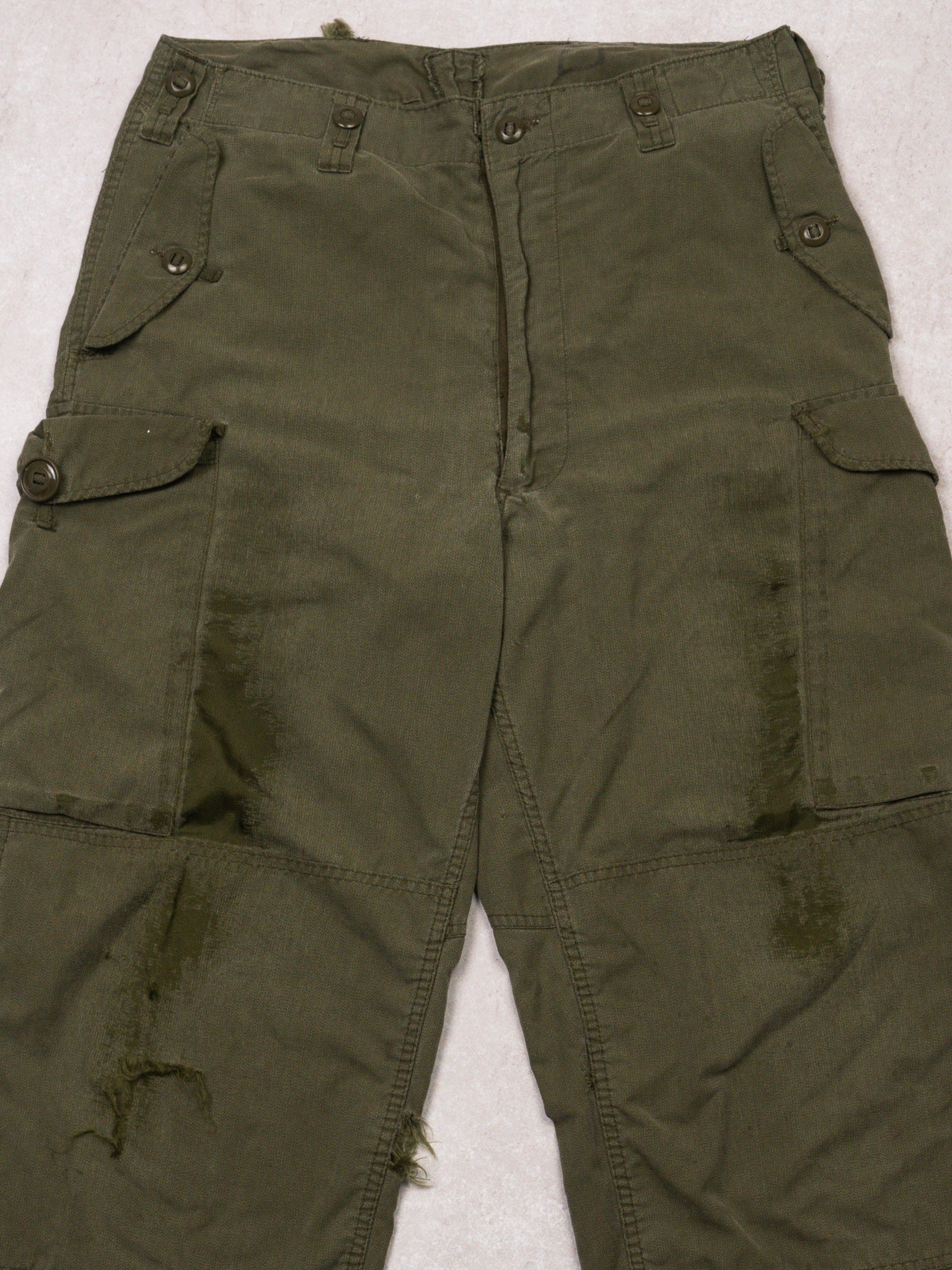 Vintage Green Rugged Army Combat Pants (36 x 30)