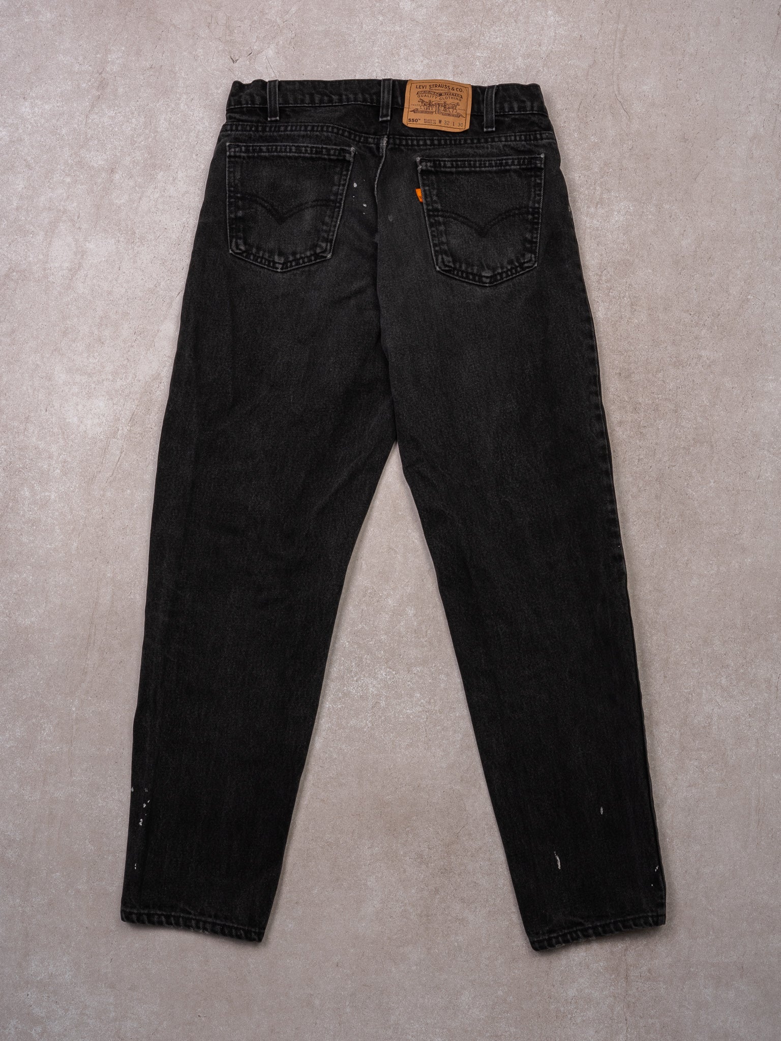 Vintage 1970s Black Levi 550 Orange Tab Jeans (30 x 30)