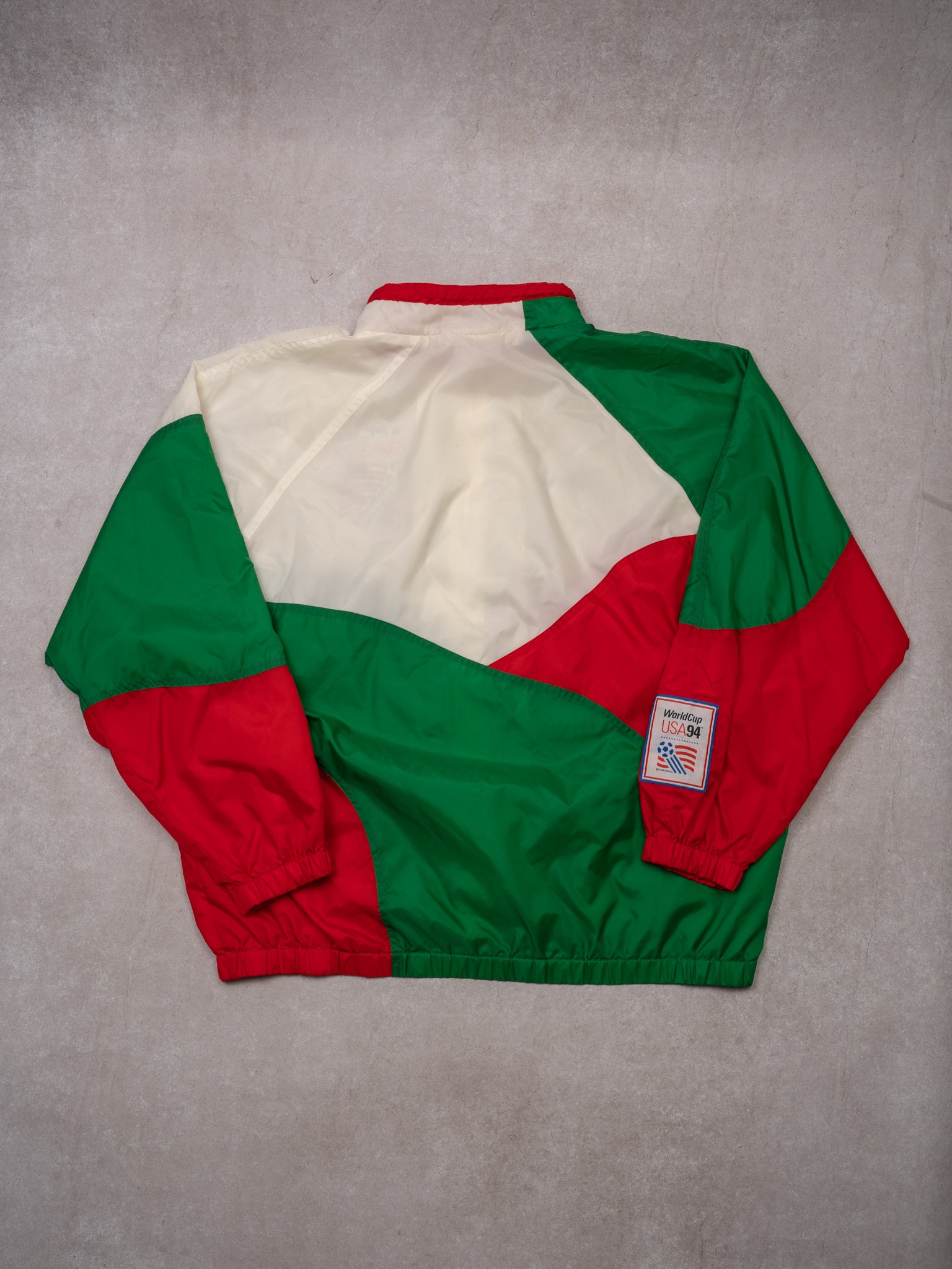 Vintage '94 White + Green + Red World Cup Italy Windbreaker (XL/XXL)