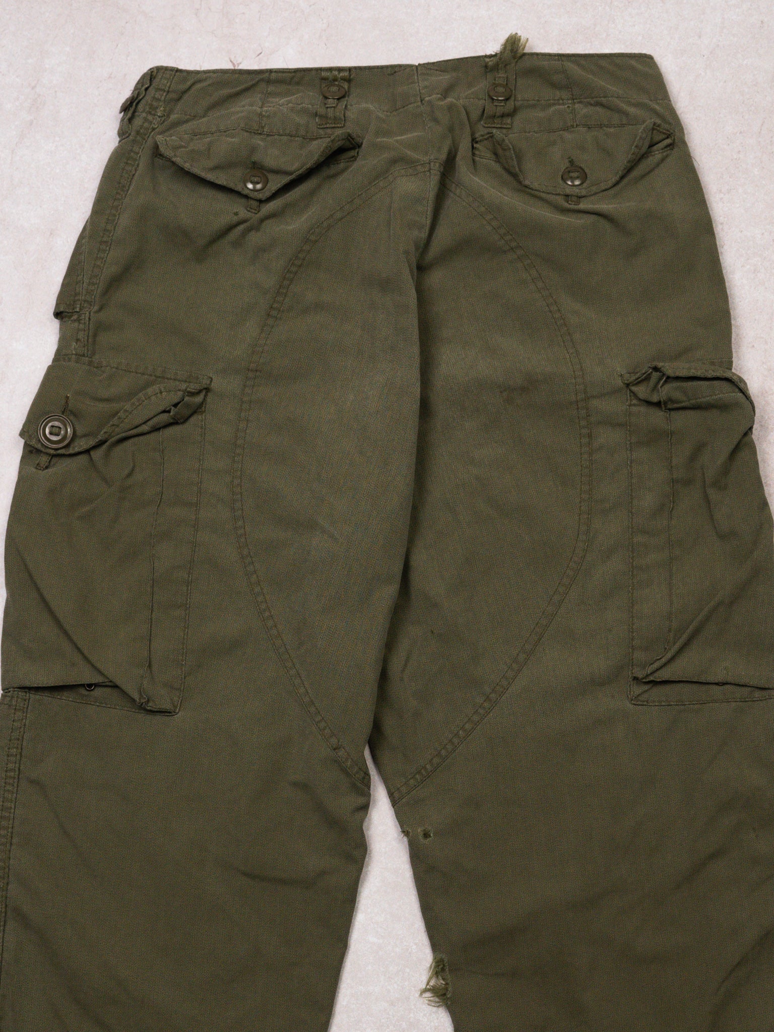 Vintage Green Rugged Army Combat Pants (36 x 30)