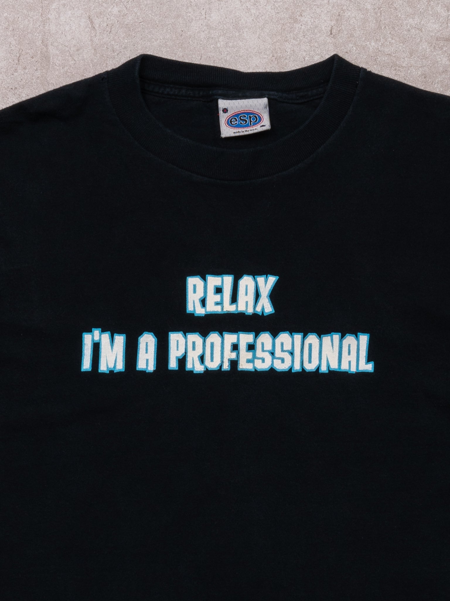 VIntage 90s Black 'Relax Im Professional' Tee (S)