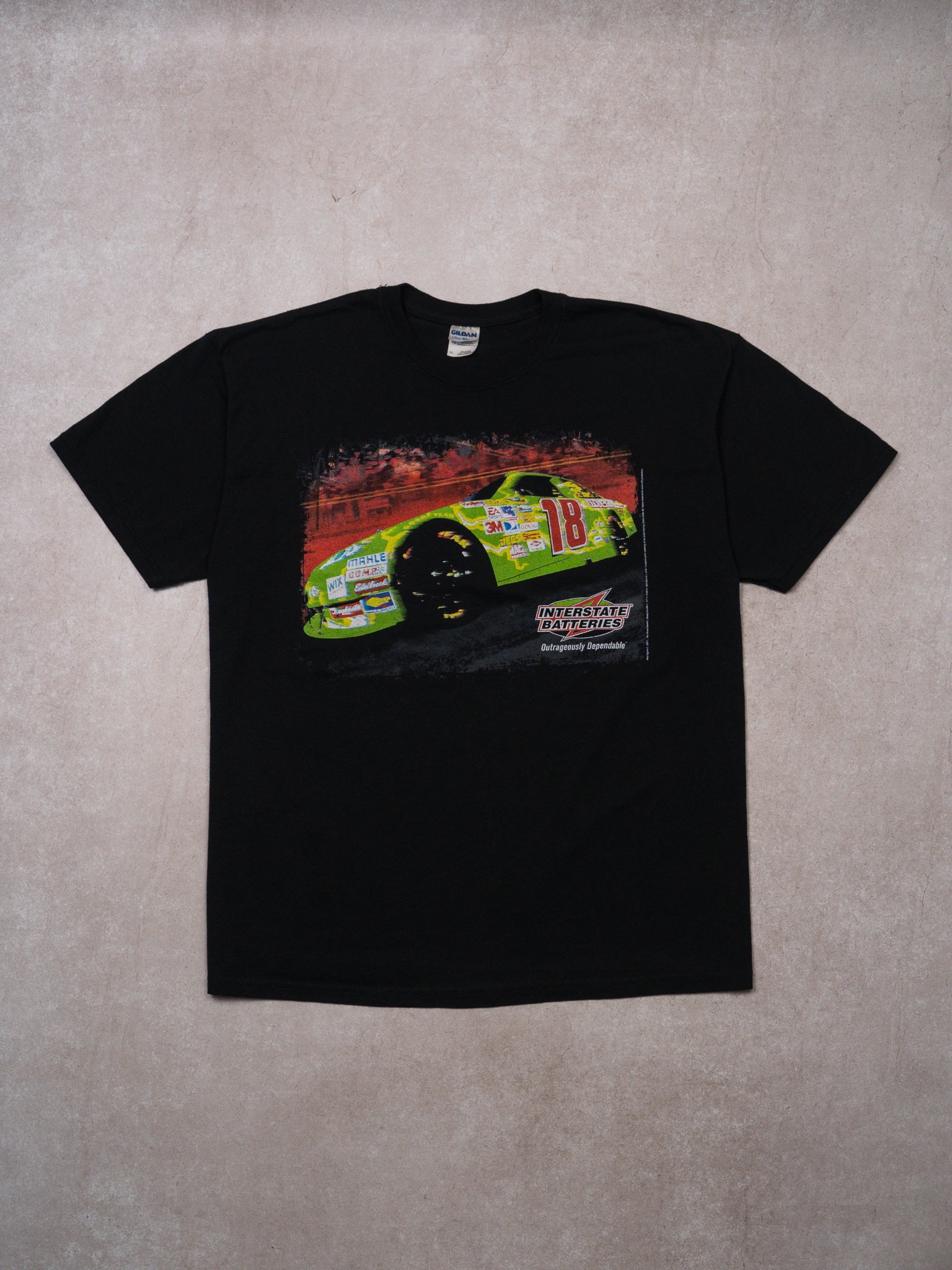 Vintage Black #18 Interstate Batteries Racing Tee (L)