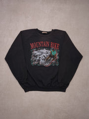 Vintage 80s Black Mountain Bike "Unlimited Way" Crewneck (L)