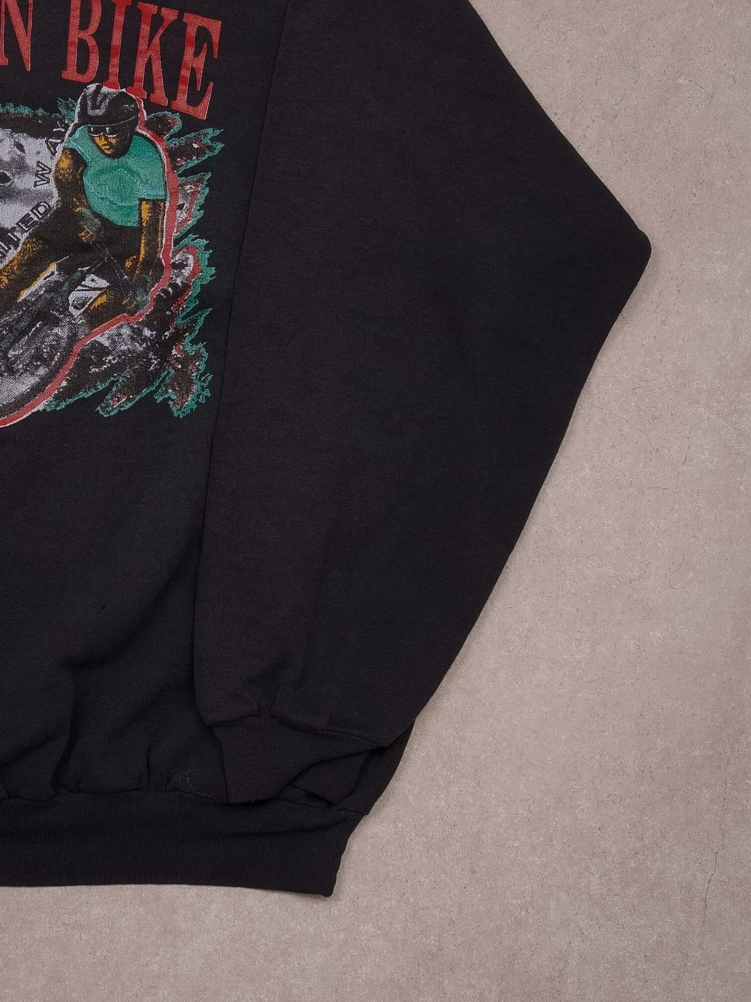 Vintage 80s Black Mountain Bike "Unlimited Way" Crewneck (L)
