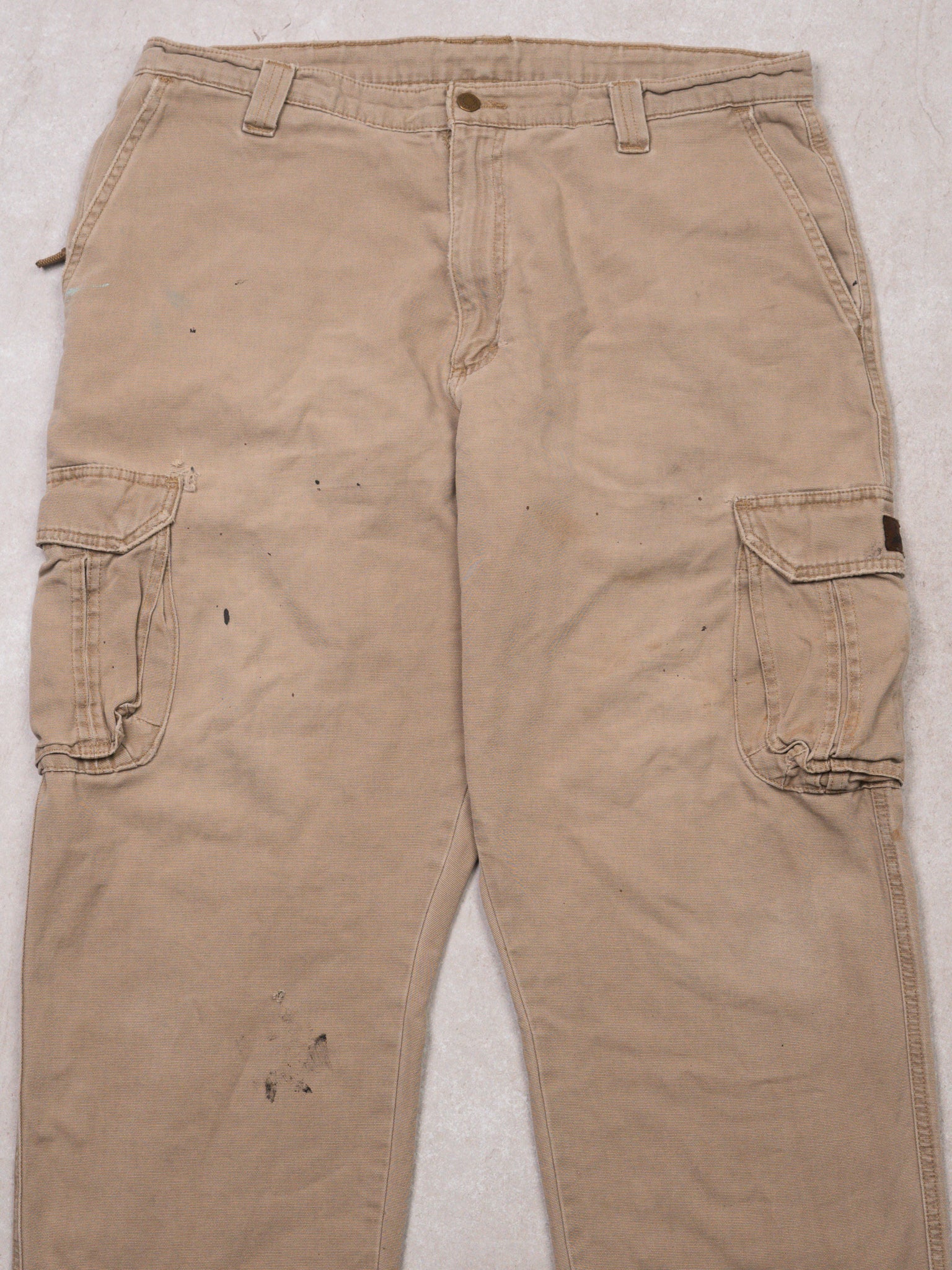Vintage Light Beige Rugged Cargo Pants (38 x 32)