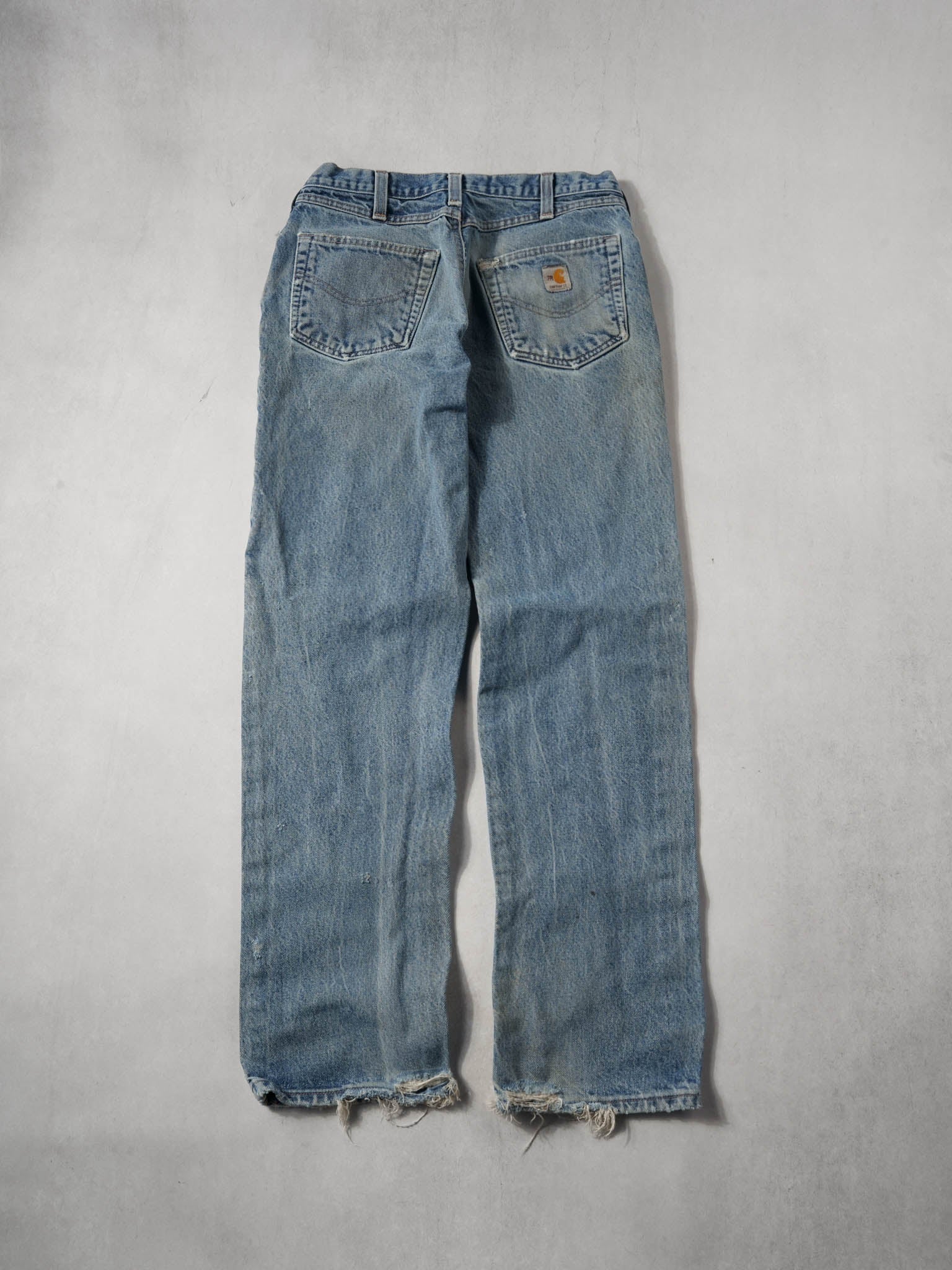 Vintage 90s Washed Blue Carhartt Relax Fit Carpenter Denim Jeans (32x32)