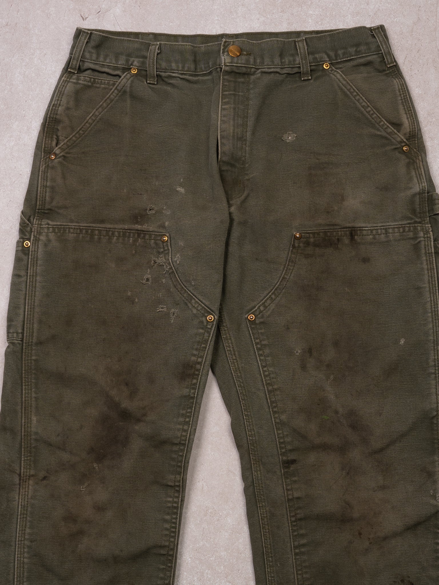 Vintage 90s Green Carhartt Rugged Double Knee Cargo Pants (34 x 31)