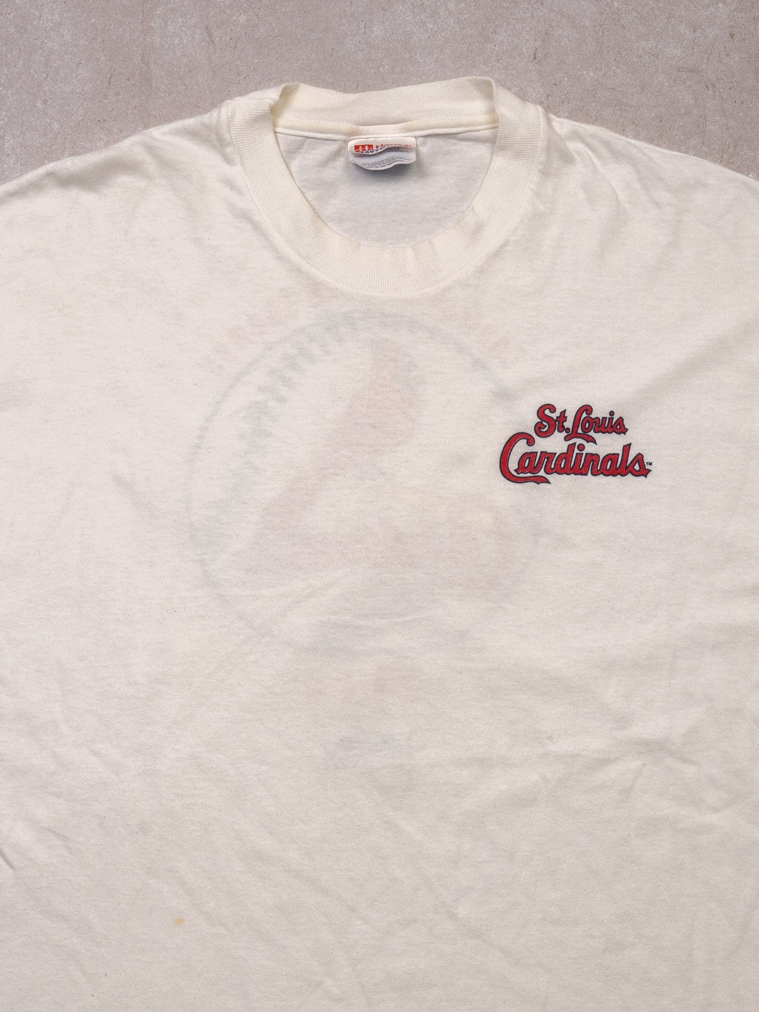 Vintage '00 White St Louis Cardinals Central Division Champs Tee (L)