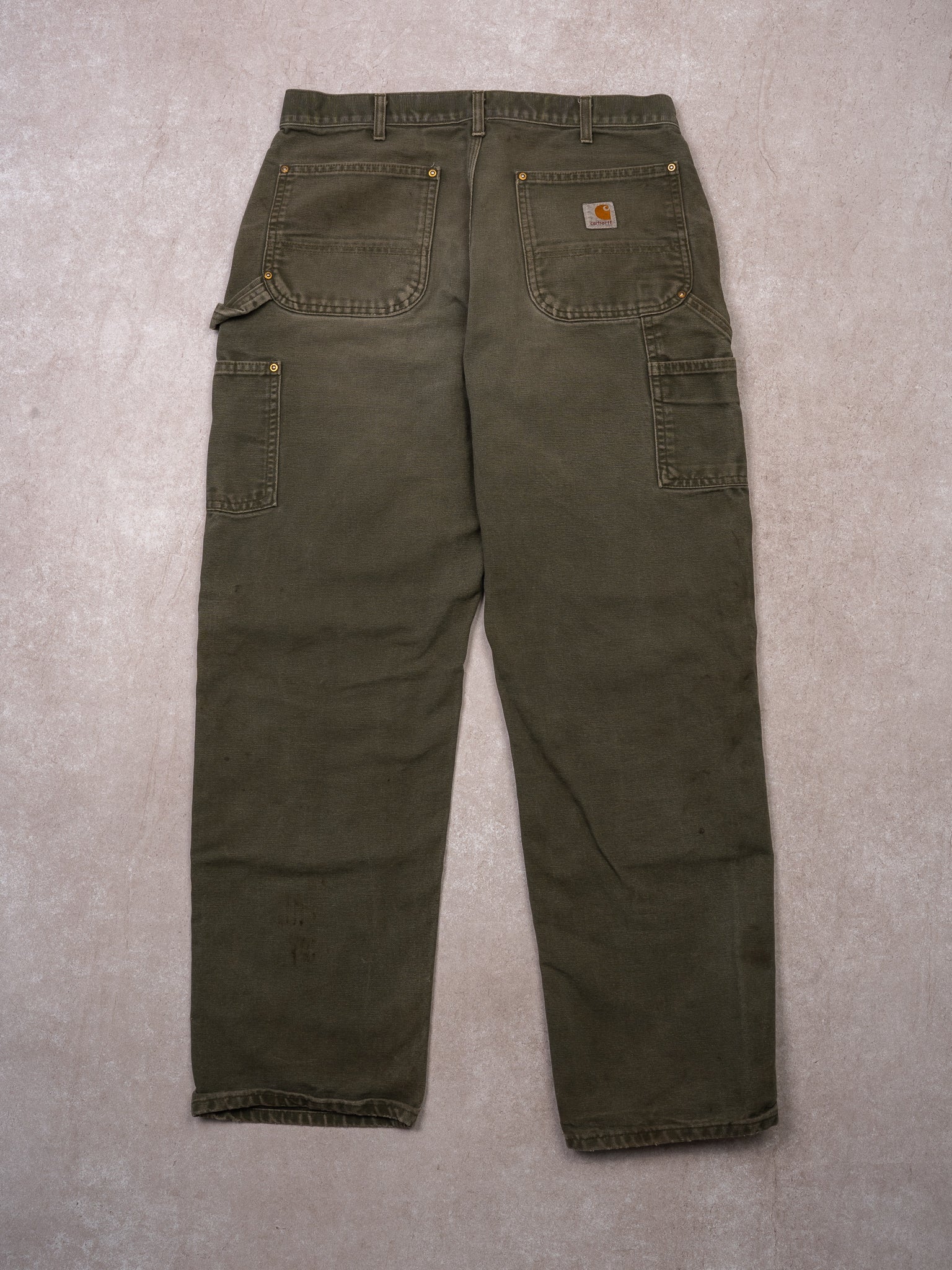 Vintage 90s Green Carhartt Rugged Double Knee Cargo Pants (34 x 31)