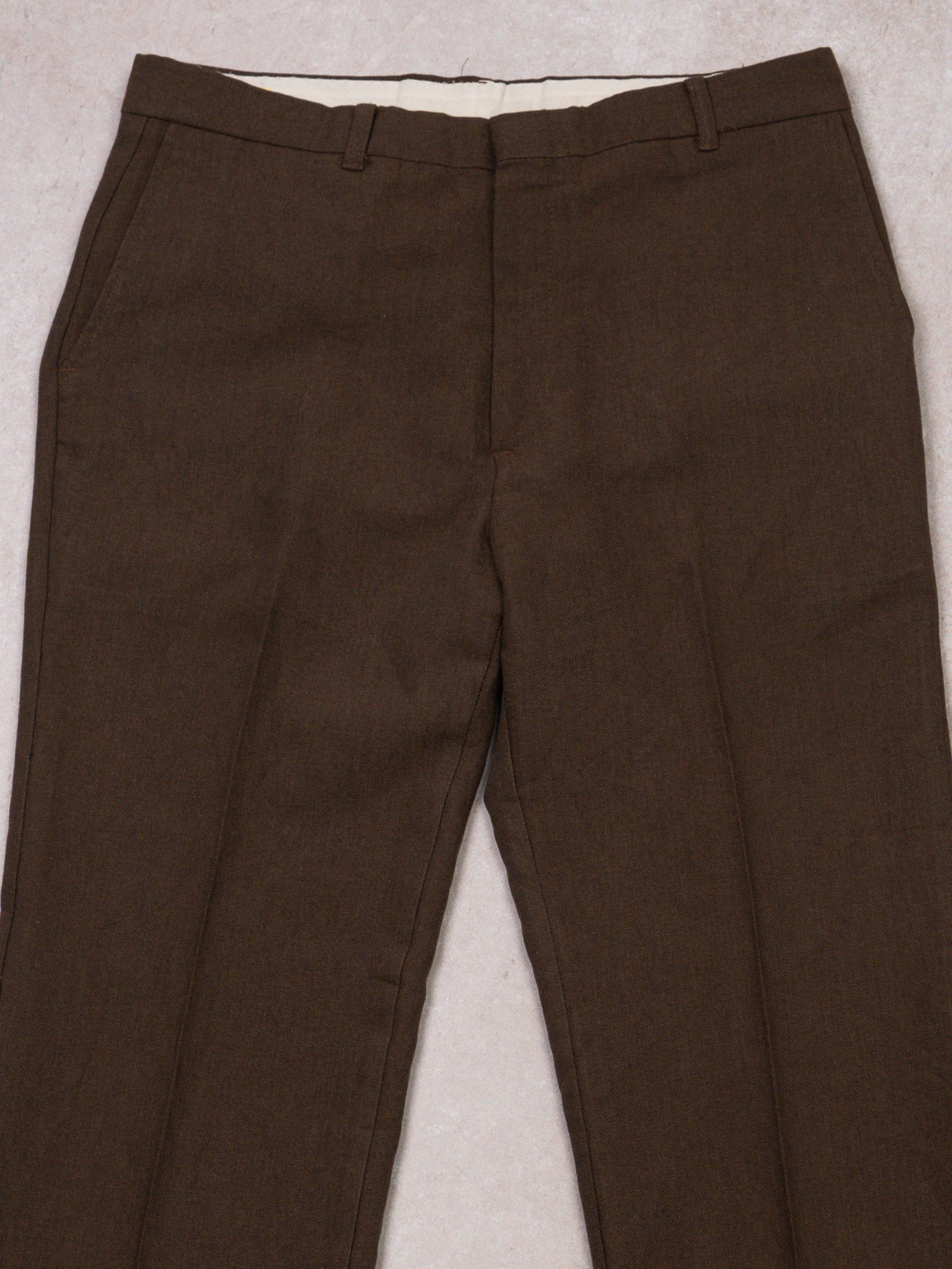 Vintage 1970s Mocha Brown Dress Pants (32 x 32)