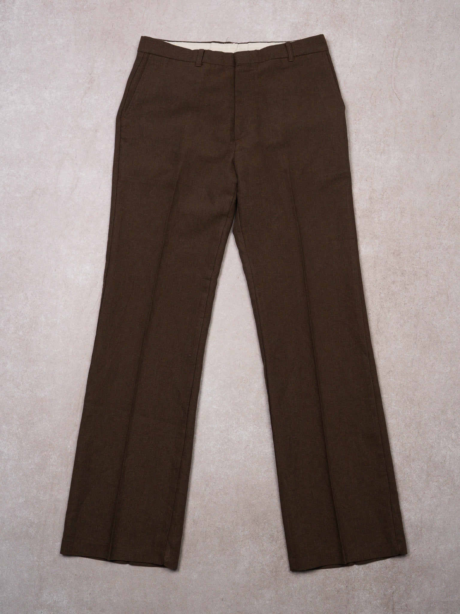 Vintage 1970s Mocha Brown Dress Pants (32 x 32)