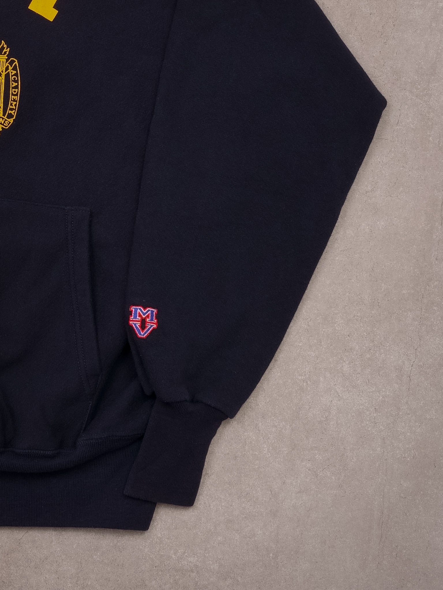 Vintage 90s Blue US Navy Academy Emblem Hoodie (M)