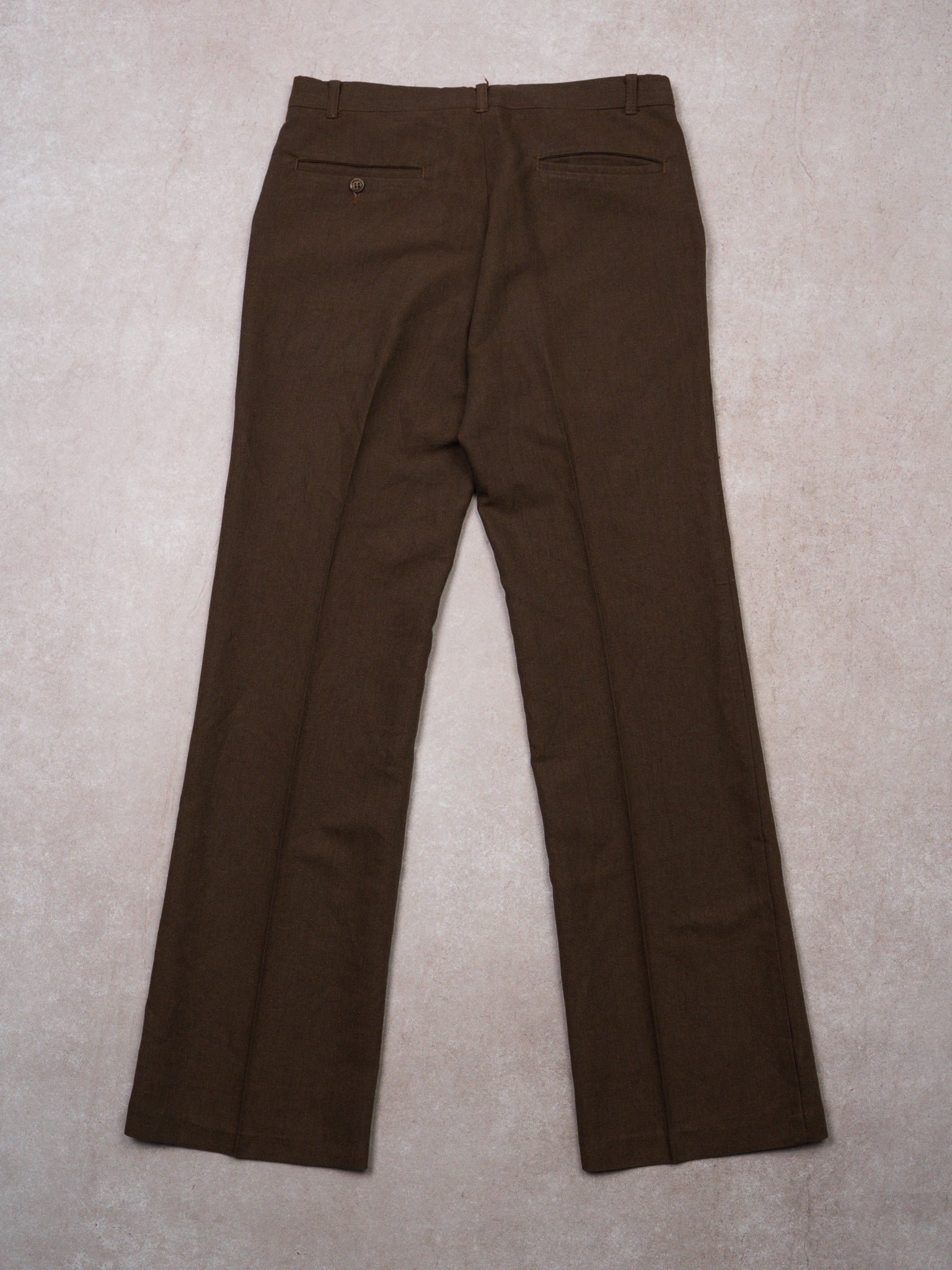 Vintage 1970s Mocha Brown Dress Pants (32 x 32)