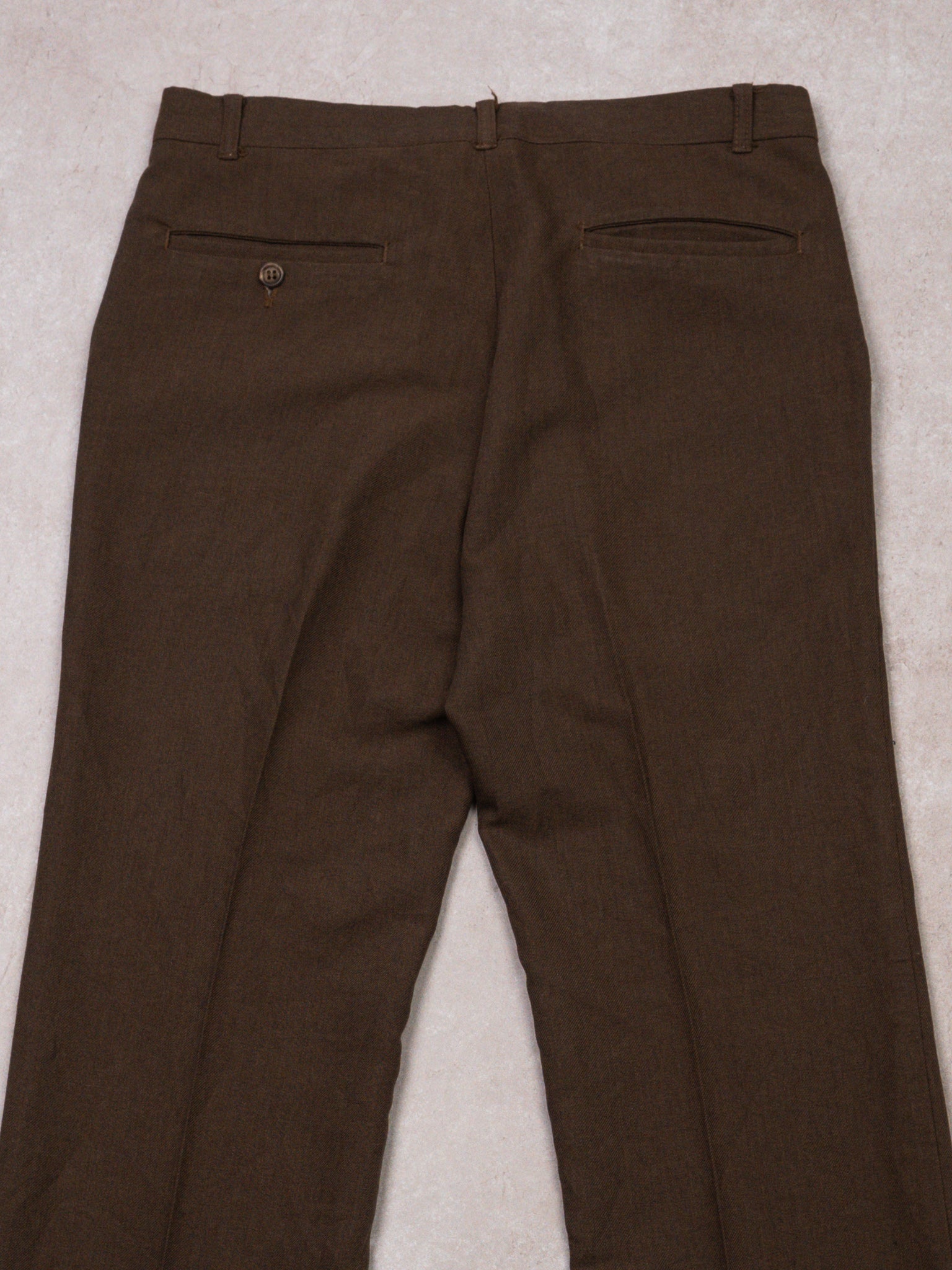 Vintage 1970s Mocha Brown Dress Pants (32 x 32)