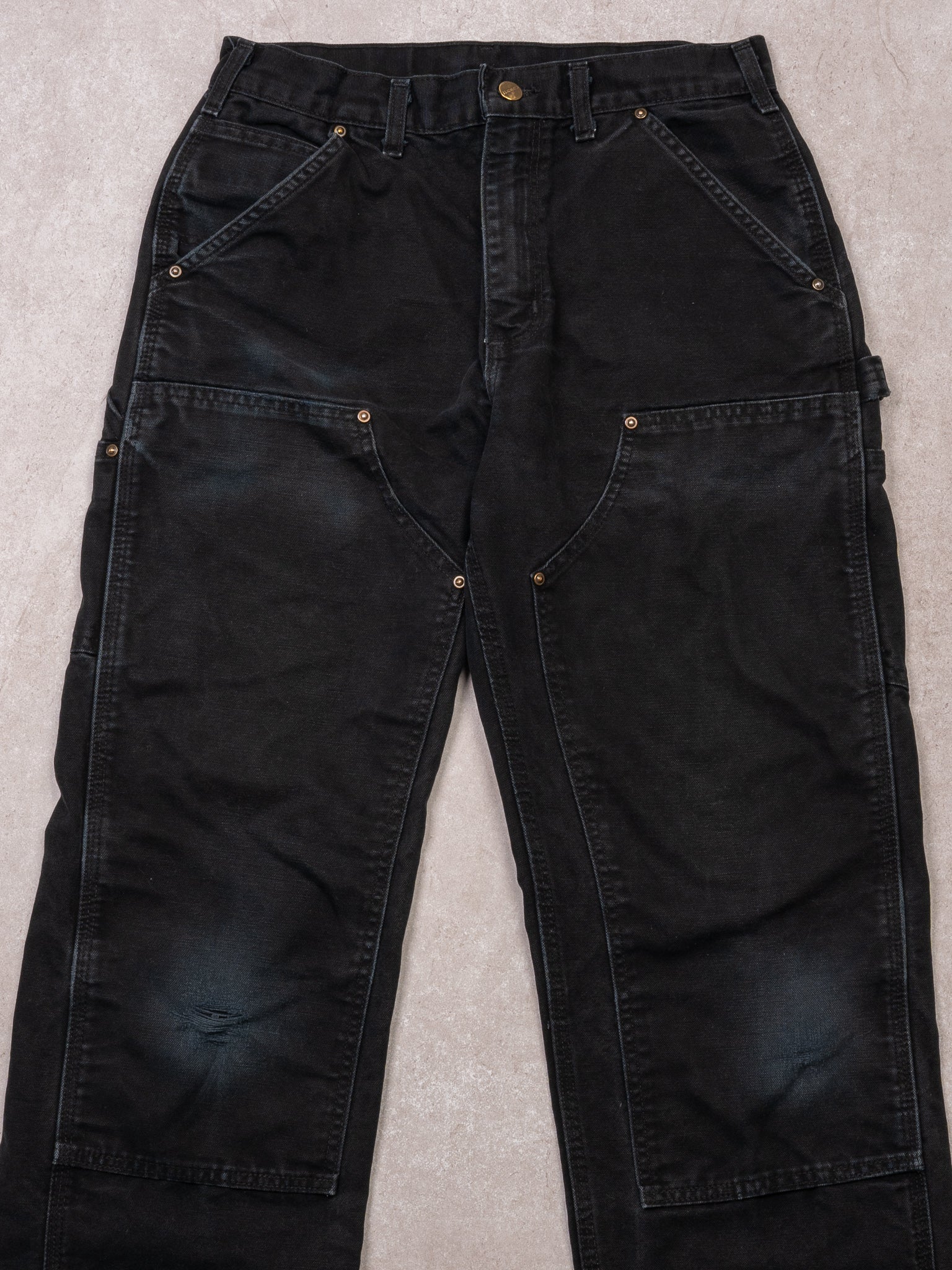 VIntage Black Carhartt Double Knee Dungaree Cargo Pants (30 x 31)