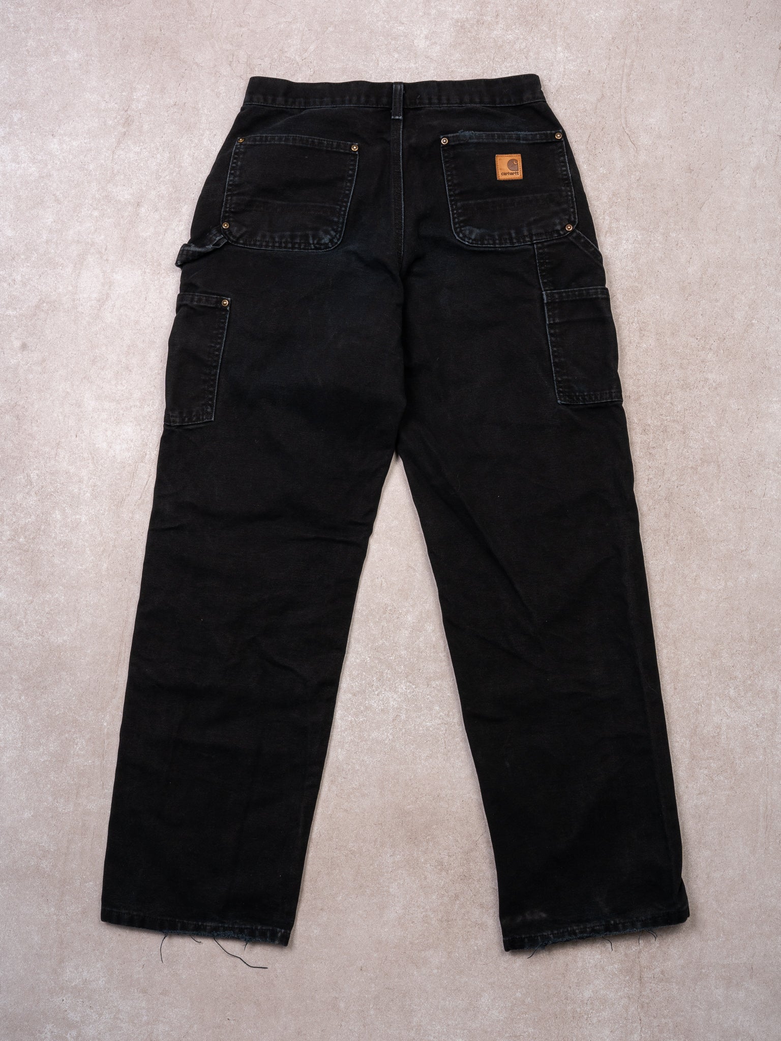 VIntage Black Carhartt Double Knee Dungaree Cargo Pants (30 x 31)
