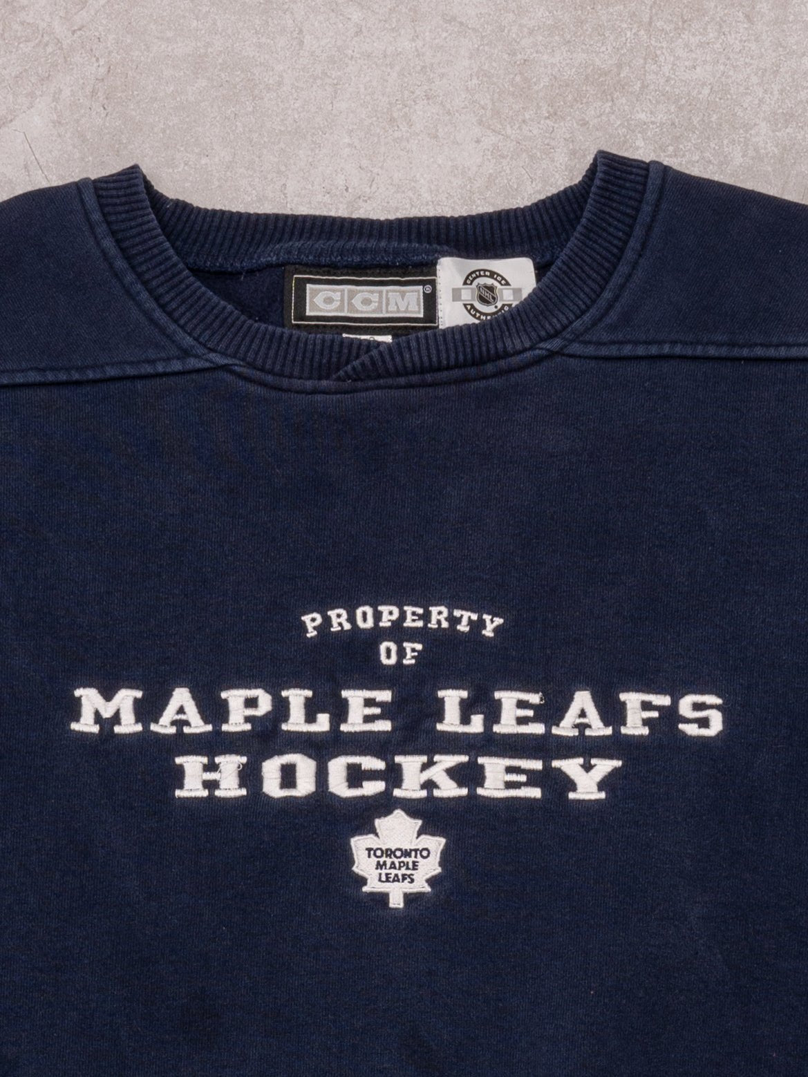 Vintage Blue Property of Maple Leafs Hockey x CCM Crewneck  (L/XL)