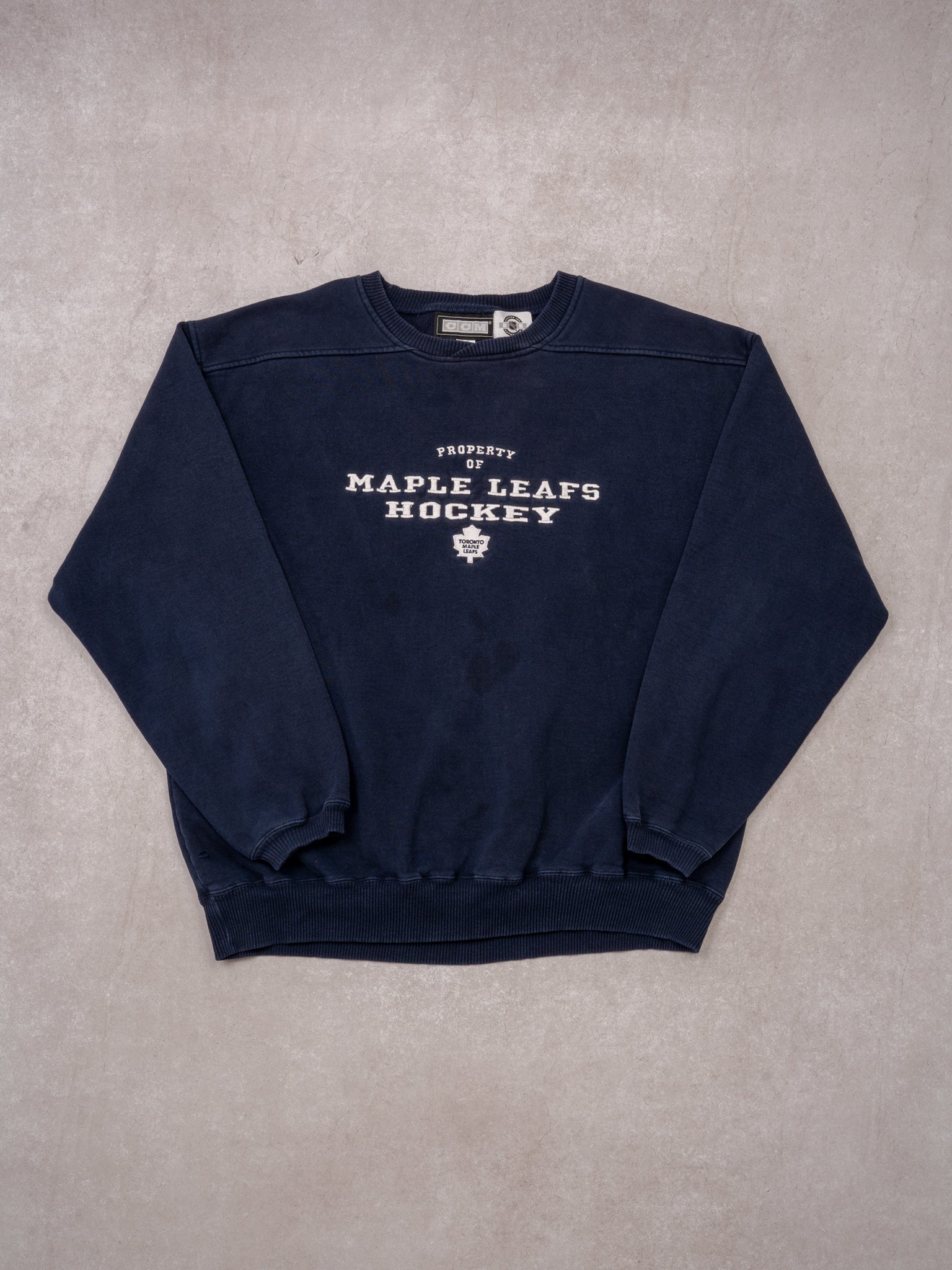 Vintage Blue Property of Maple Leafs Hockey x CCM Crewneck  (L/XL)