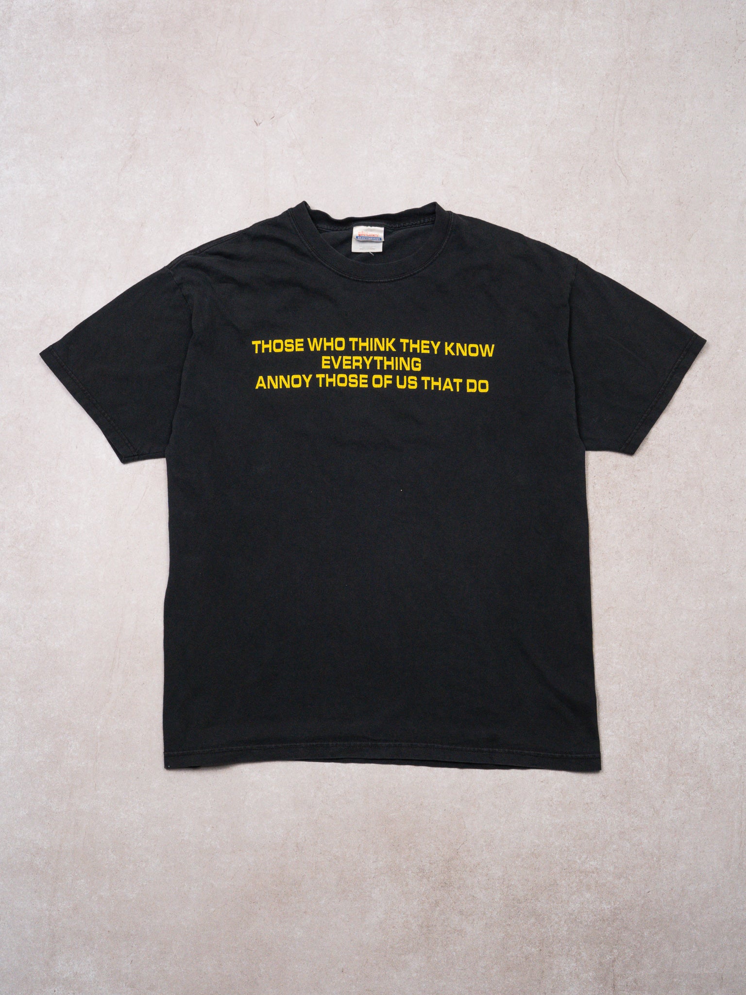 Vintage 90s Black 'Those Who Think They Know Everything' Tee (M)
