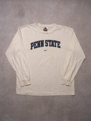 Vintage 90s White Nike x Penn State Center Check Long Sleeve (L)