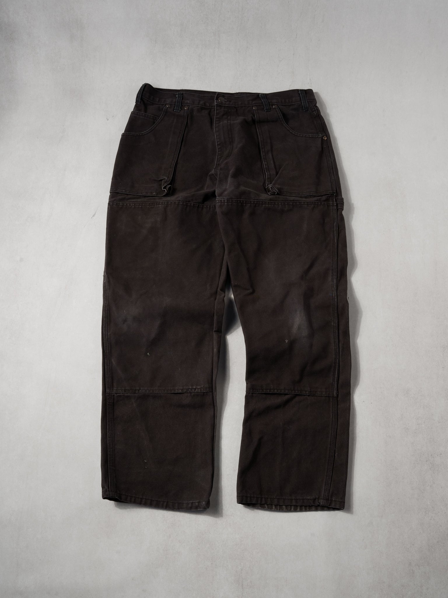 Vintage 90s Washed Black Dickies Double Knee Carpenter Pants (36x30)