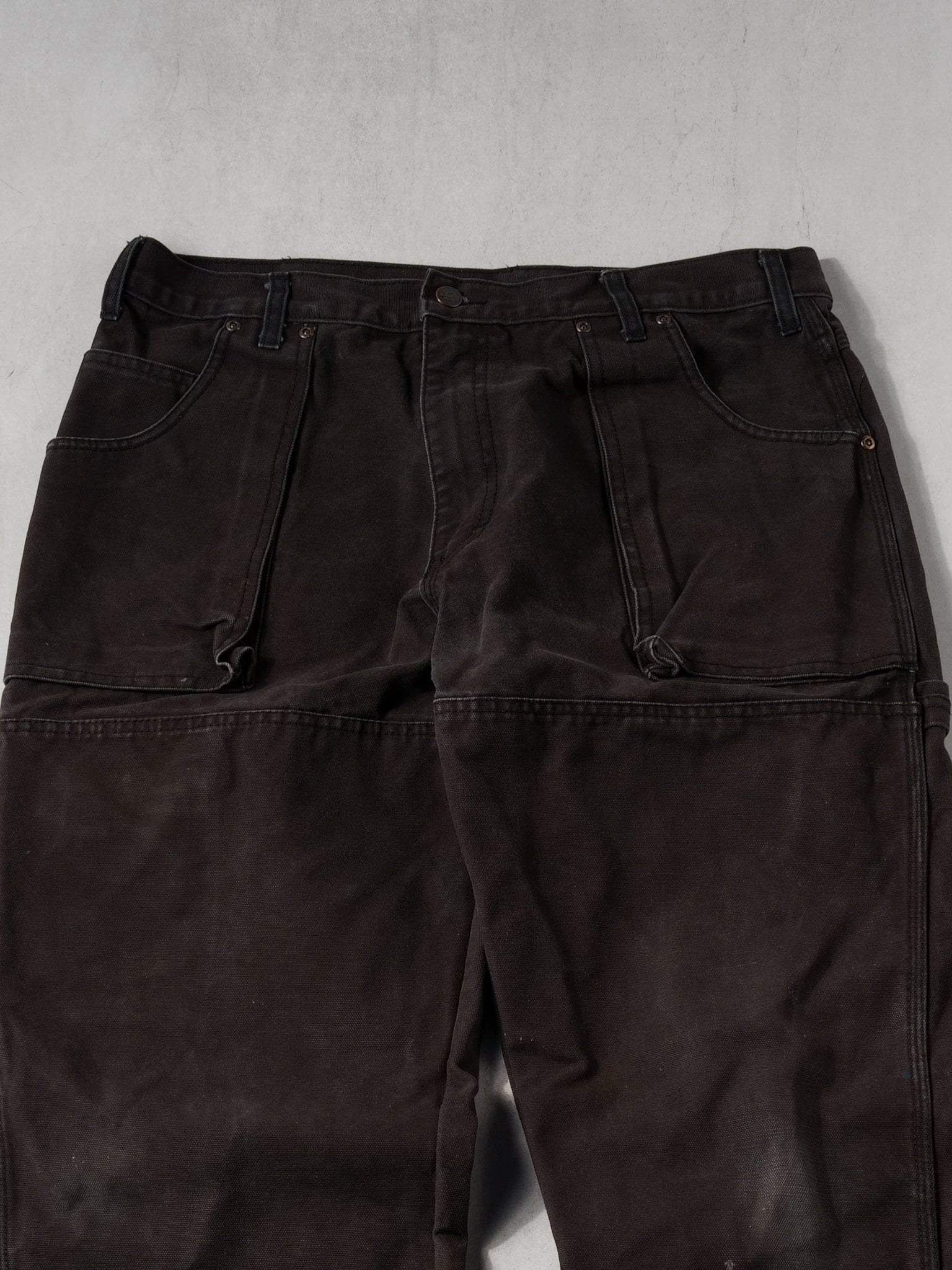 Vintage 90s Washed Black Dickies Double Knee Carpenter Pants (36x30)