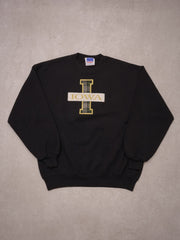 Vintage 90s Black Iowa Emblem Crewneck (M)