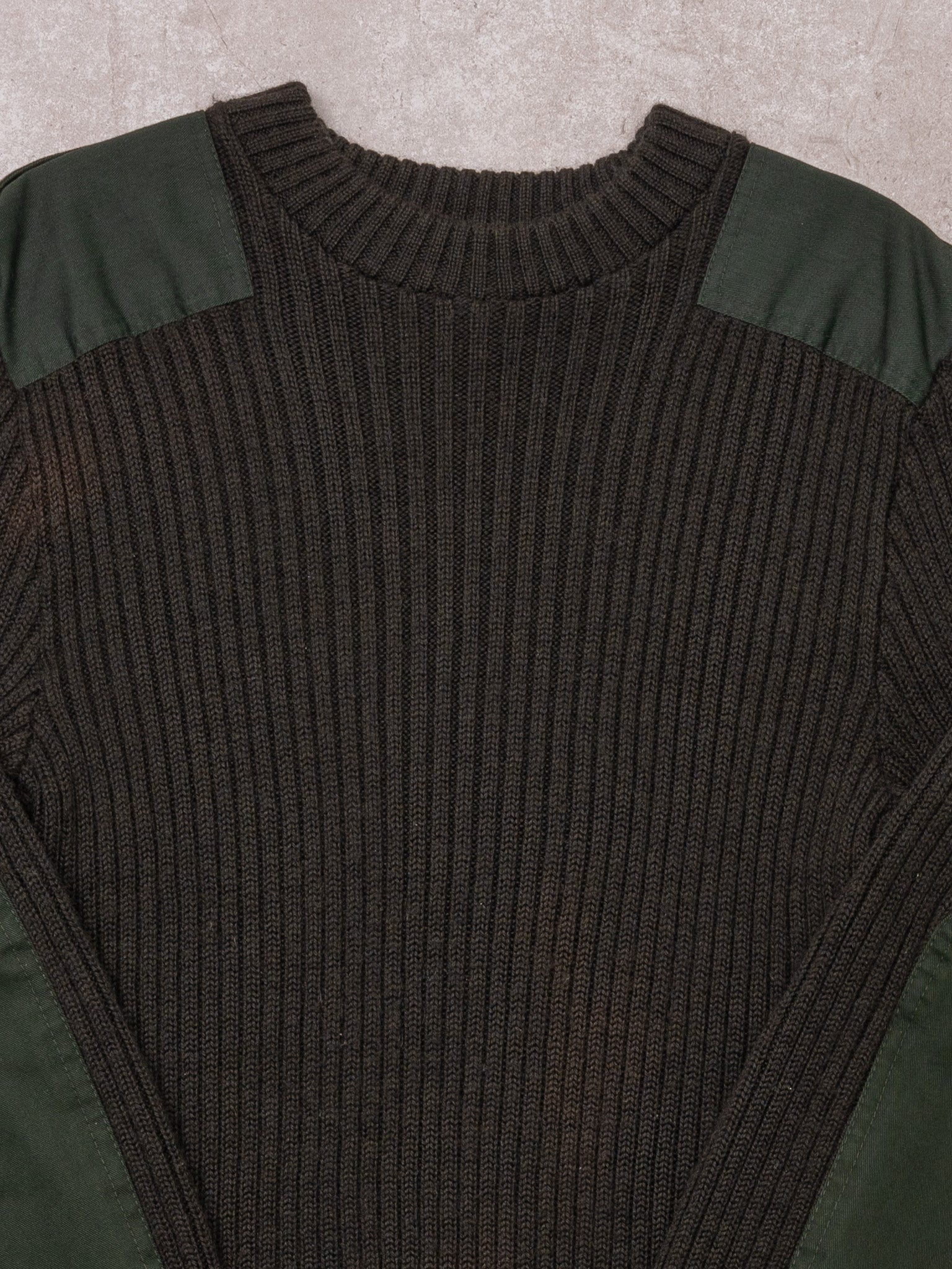 Vintage Green Army Combat Wool Knit Sweater (M)