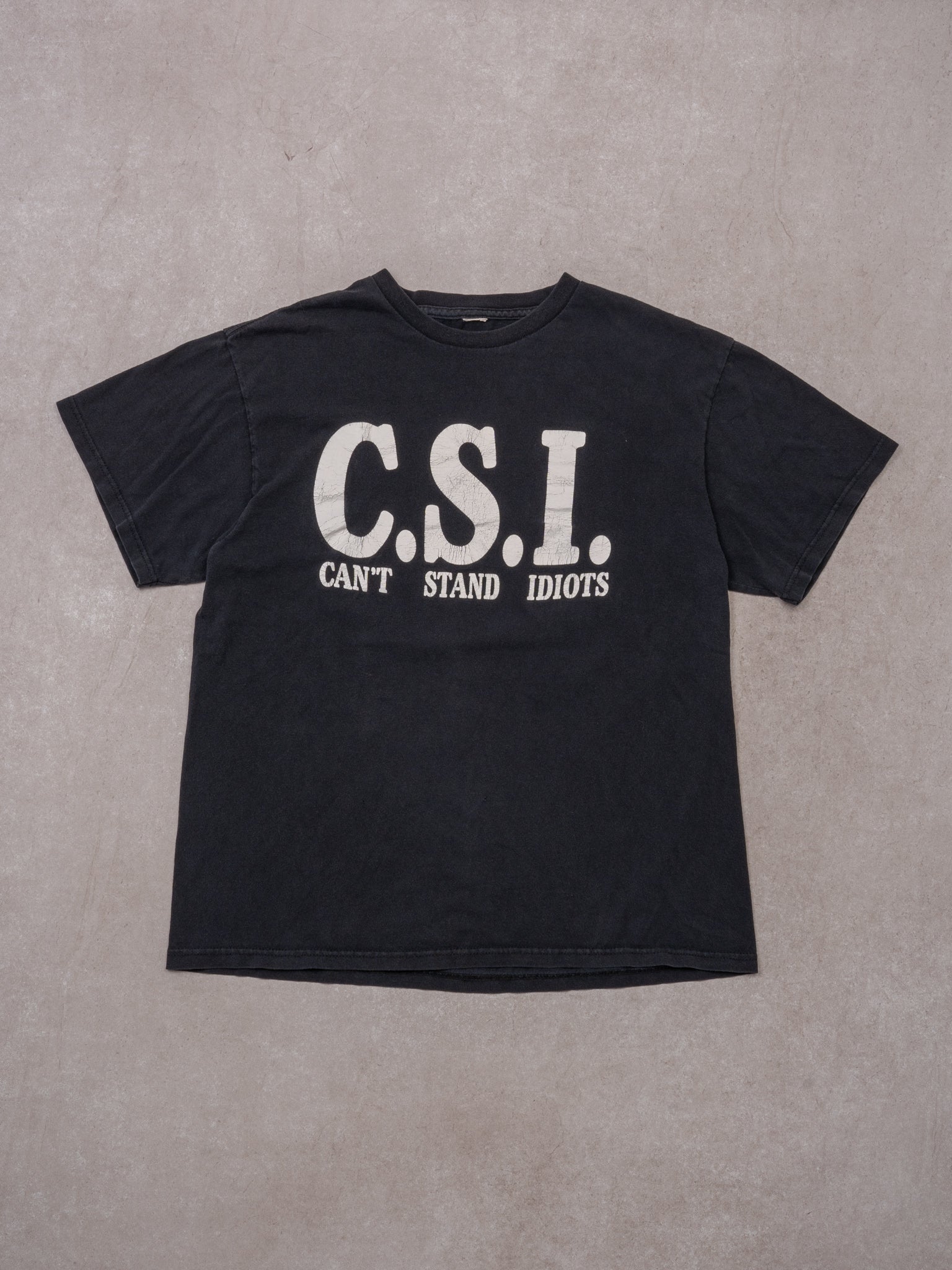 Vintage C.S.I 'Cant Stand Idiots' Tee (S/M)