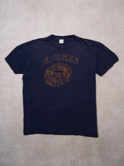 Vintage Faded Blue Michigan Universirty Crest Tee (XL)