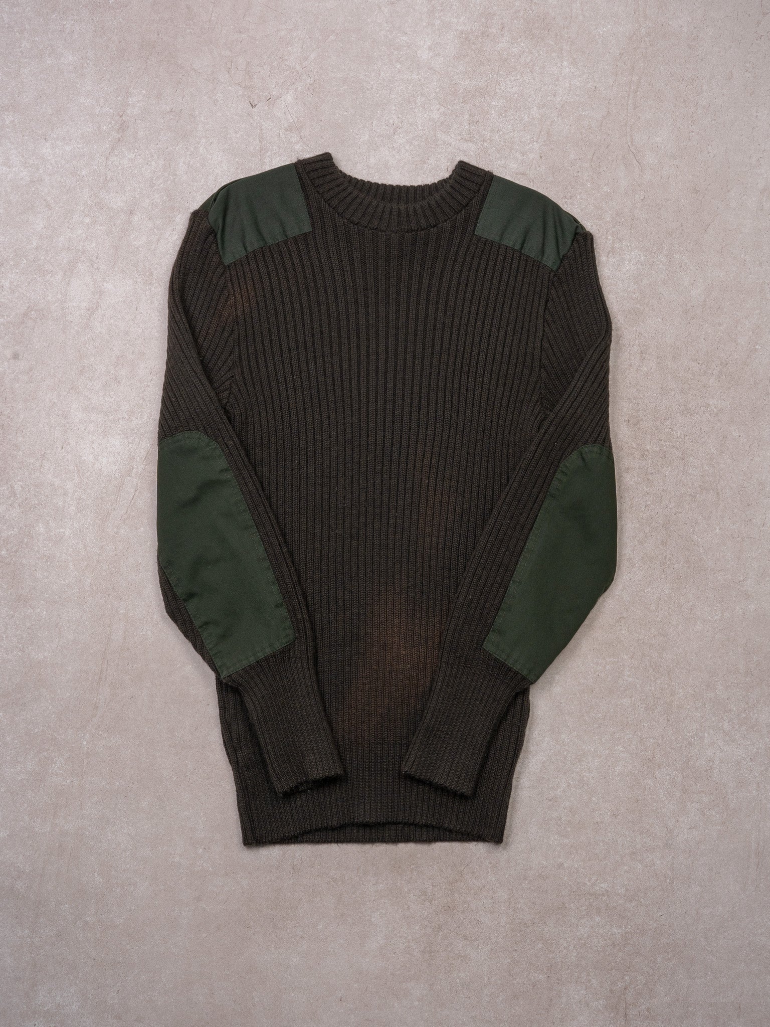 Vintage Green Army Combat Wool Knit Sweater (M)
