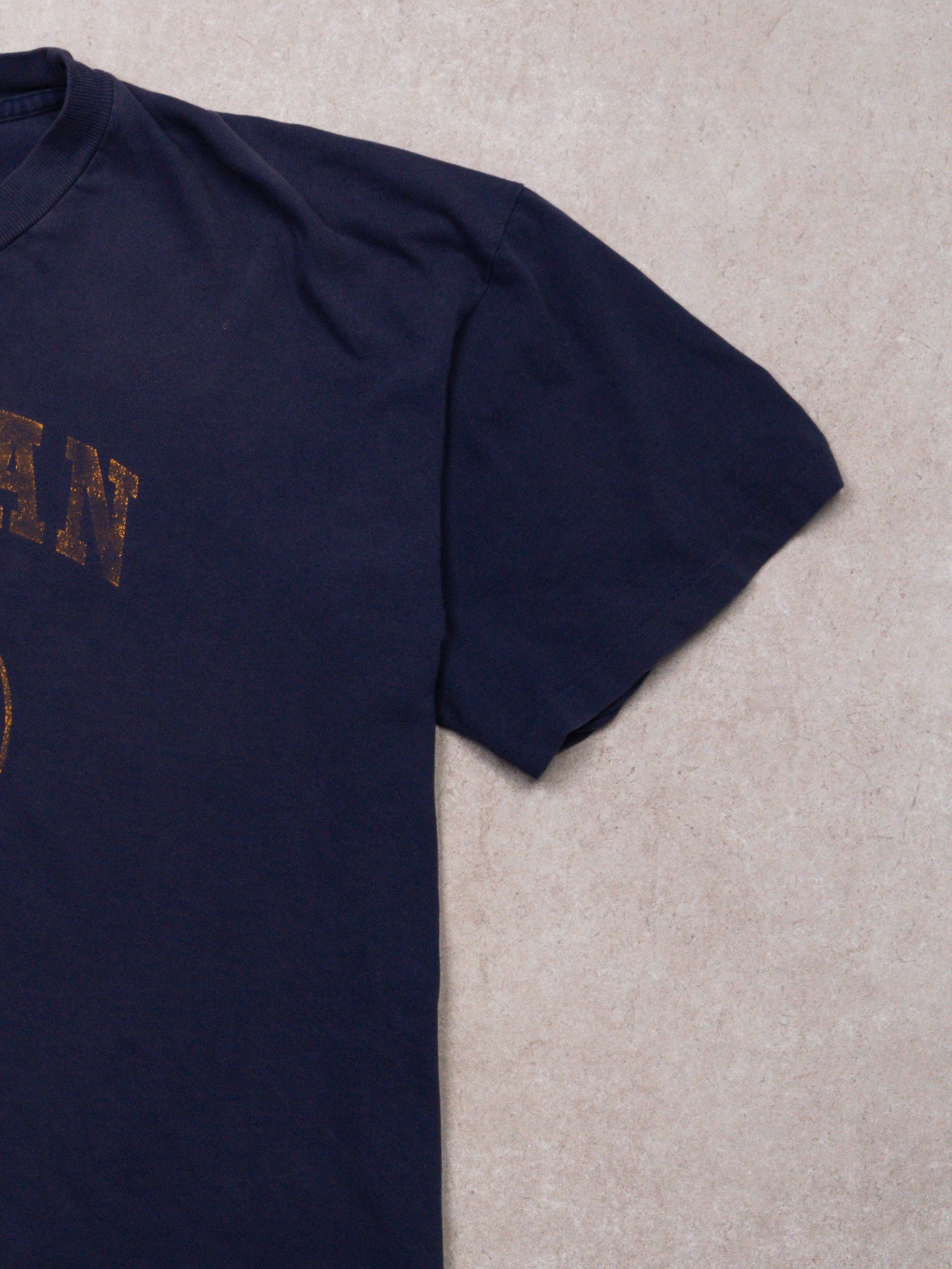 Vintage Faded Blue Michigan Universirty Crest Tee (XL)